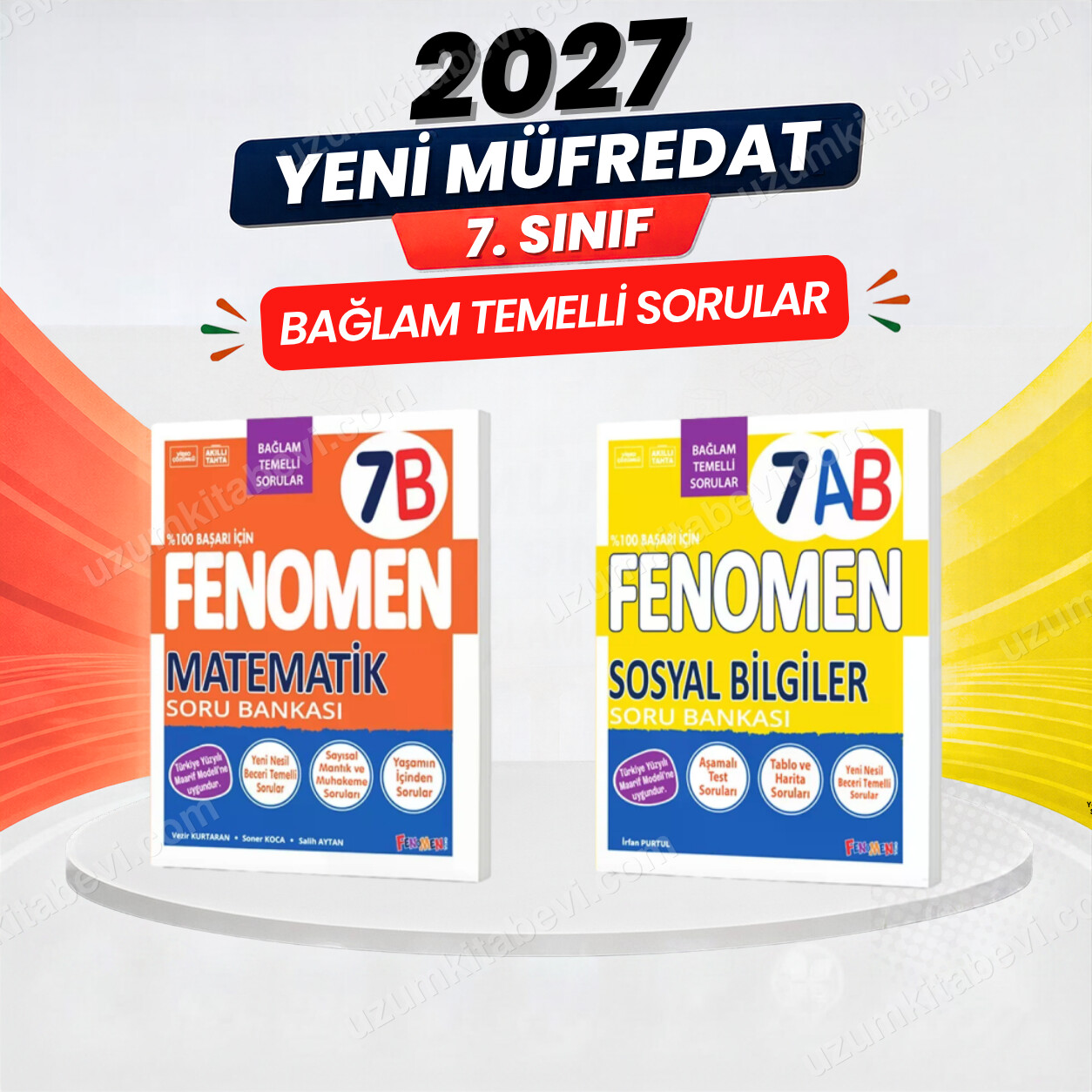 Fenomen Okul Yayınları 2027 7.Sınıf 7B MATEMATİK- 7AB SOSYAL BİLGİLER Maarif Yeni Müfredat Soru Bankası Seti(2 KİTAP)(Orta-Zor) - FENOMEN OKUL YAYINLARI kitap kapağı