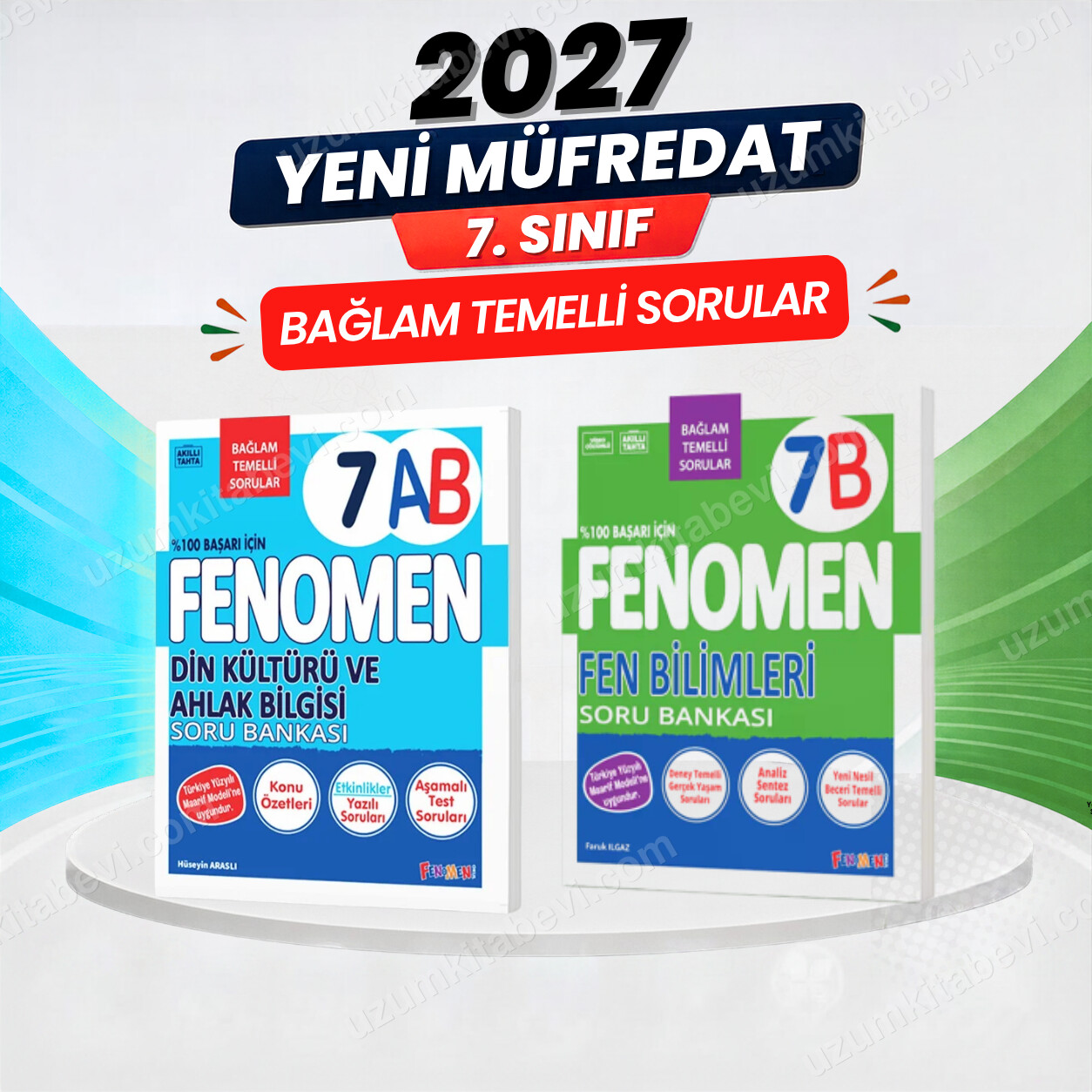 Fenomen Okul Yayınları 2027 7.Sınıf 7B FEN BİLİMLERİ- 7AB DİN KÜLTÜRÜ Maarif Yeni Müfredat Soru Bankası Seti(2 KİTAP)(Orta-Zor) - FENOMEN OKUL YAYINLARI kitap kapağı
