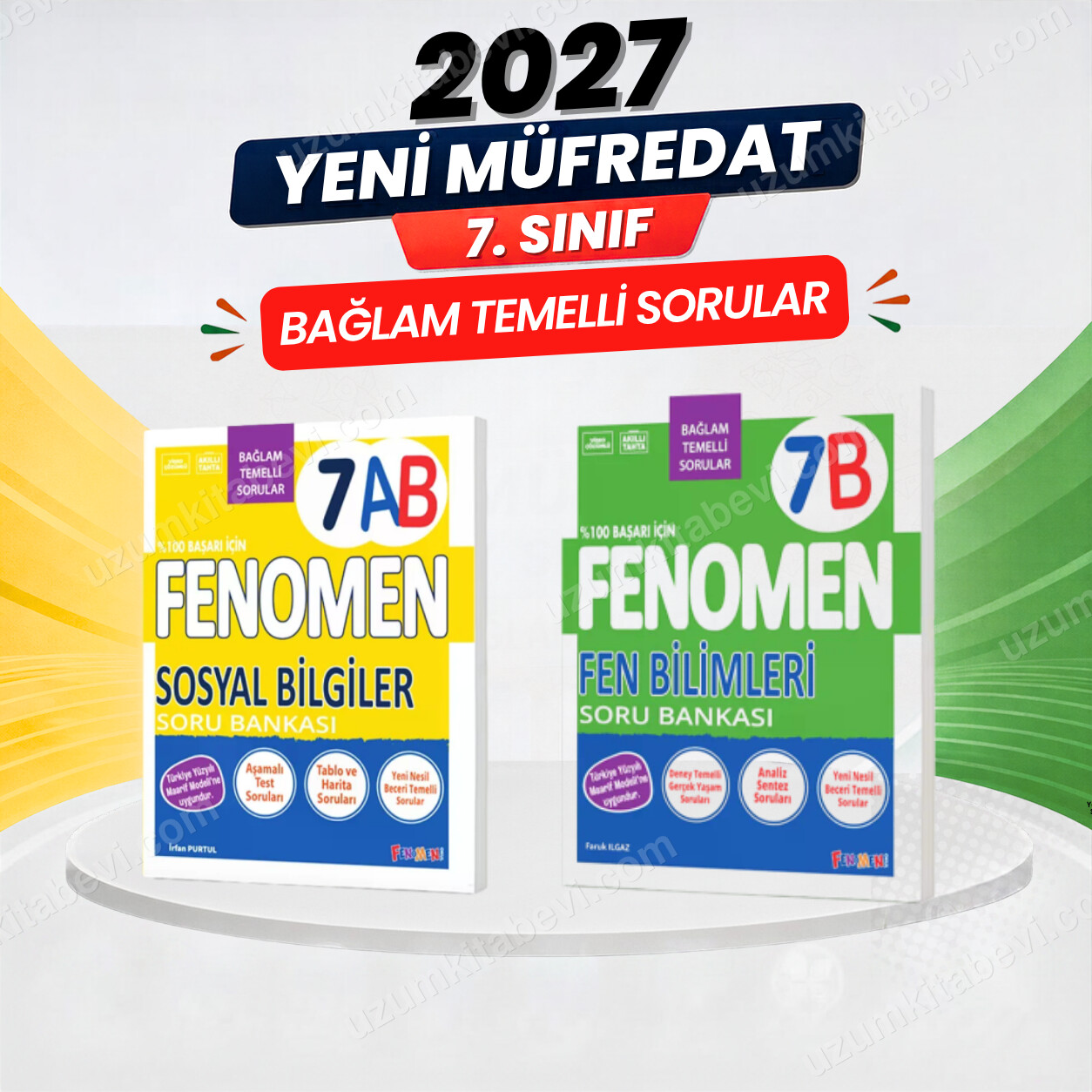 Fenomen Okul Yayınları 2027 7.Sınıf 7B FEN BİLİMLERİ- 7AB SOSYAL BİLGİLER Maarif Yeni Müfredat Soru Bankası Seti(2 KİTAP)(Orta-Zor) - FENOMEN OKUL YAYINLARI kitap kapağı