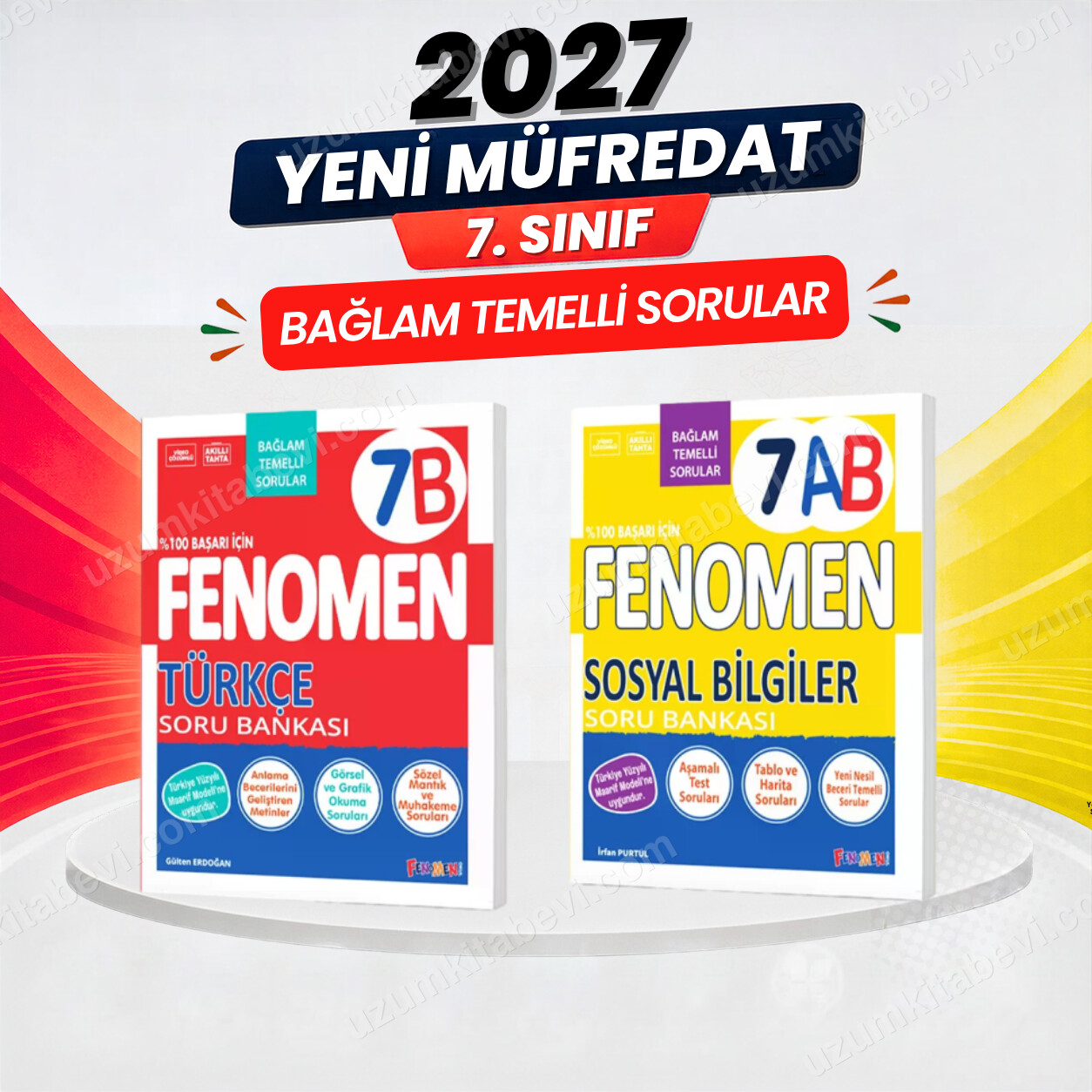 Fenomen Okul Yayınları 2027 7.Sınıf 7B TÜRKÇE- 7AB SOSYAL BİLGİLER Maarif Yeni Müfredat Soru Bankası Seti(2 KİTAP)(Orta-Zor)(YENİ üRÜN) - FENOMEN OKUL YAYINLARI kitap kapağı