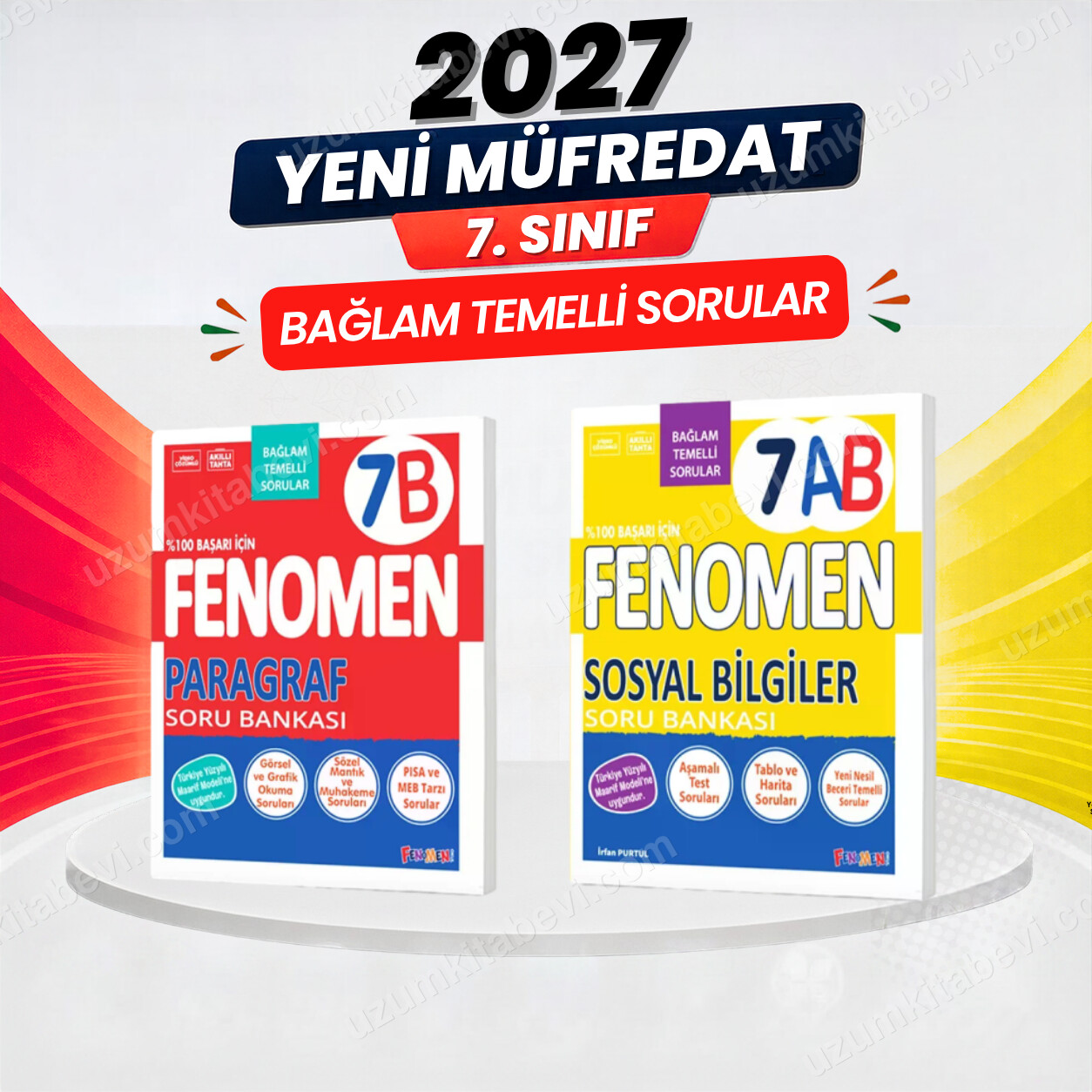 Fenomen Okul Yayınları 2027 7.Sınıf 7B PARAGRAF- 7AB SOSYAL BİLGİLER Maarif Yeni Müfredat Soru Bankası Seti(2 KİTAP)(Orta-Zor)(YENİ üRÜN) - FENOMEN OKUL YAYINLARI kitap kapağı