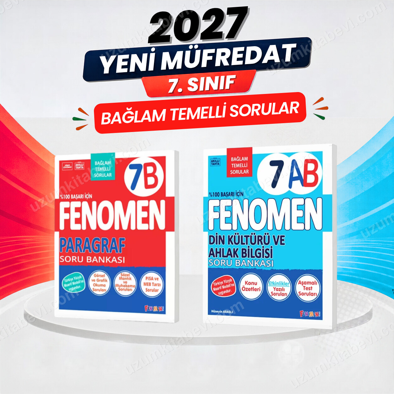 Fenomen Okul Yayınları 2027 7.Sınıf 7B PARAGRAF- 7AB DİN KÜLTÜRÜ Maarif Yeni Müfredat Soru Bankası Seti(2 KİTAP)(Orta-Zor) - FENOMEN OKUL YAYINLARI kitap kapağı