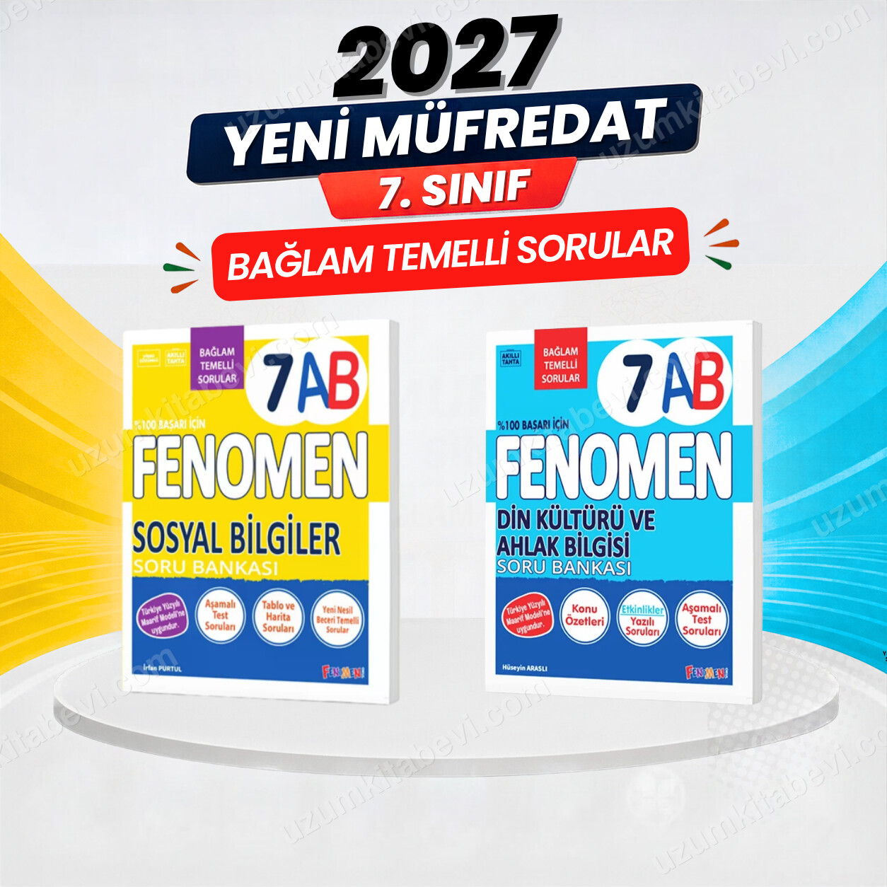 Fenomen Okul Yayınları 2027 7.Sınıf 7AB SOSYAL BİLGİLER-7AB DİN KÜLTÜRÜ Maarif Yeni Müfredat Soru Bankası Seti(2 KİTAP)(Orta-Zor-İLERİ) - FENOMEN OKUL YAYINLARI kitap kapağı