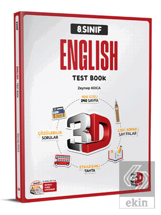 3D Yayınları 8. Sınıf İngilizce Soru Bankası - 3D Yayınları kitap kapağı