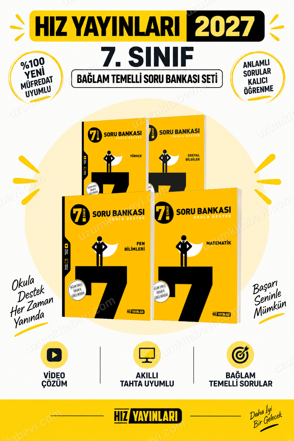 Hız Yayınları Hız 2027 7.Sınıf Matematik-Türkçe-Fen-Sosyal %100 Maarif Yeni Müfredat Beceri Temelli Soru Bankası Seti - Hız Yayınları kitap kapağı