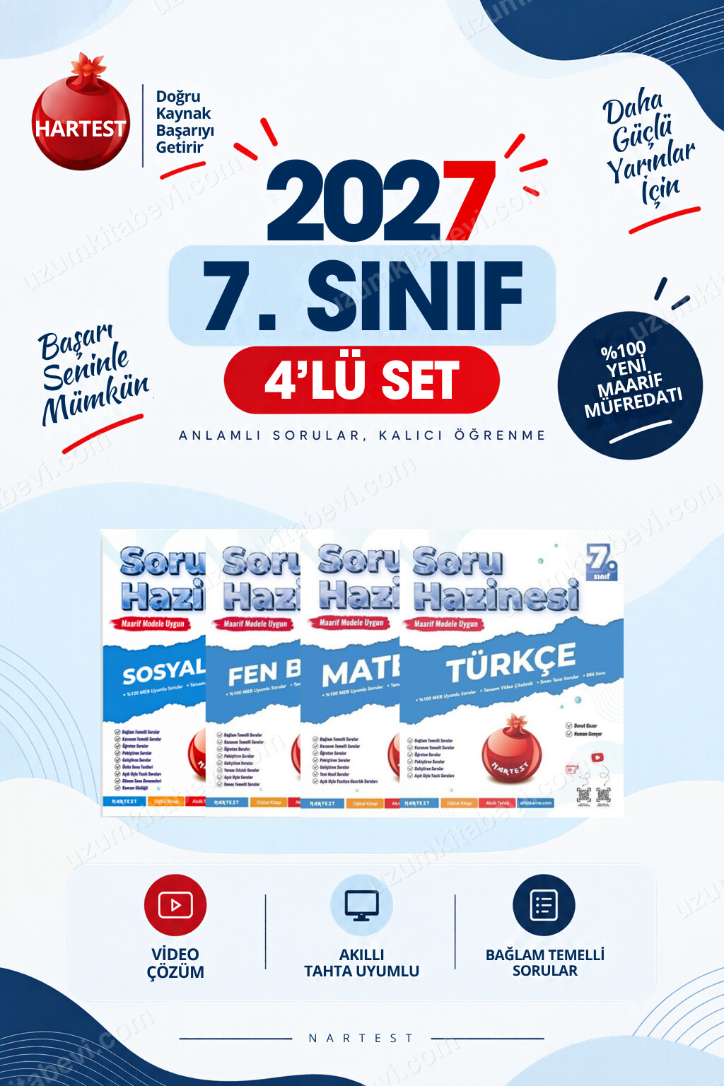 Nartest Yayınevi Soru Hazinesi 2027 7.Sınıf Tüm Dersler M-T-F-S %100 Maarif Model Bağlam Temelli Soru Hazinesi Seti - Nartest Yayınevi kitap kapağı