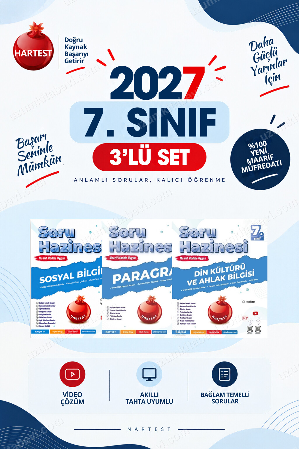 Nartest Yayınevi Soru Hazinesi 2027 7.Sınıf Paragraf-Sosyal-Din %100 Maarif ModelBağlam Temelli Soru Hazinesi Seti - Nartest Yayınevi kitap kapağı
