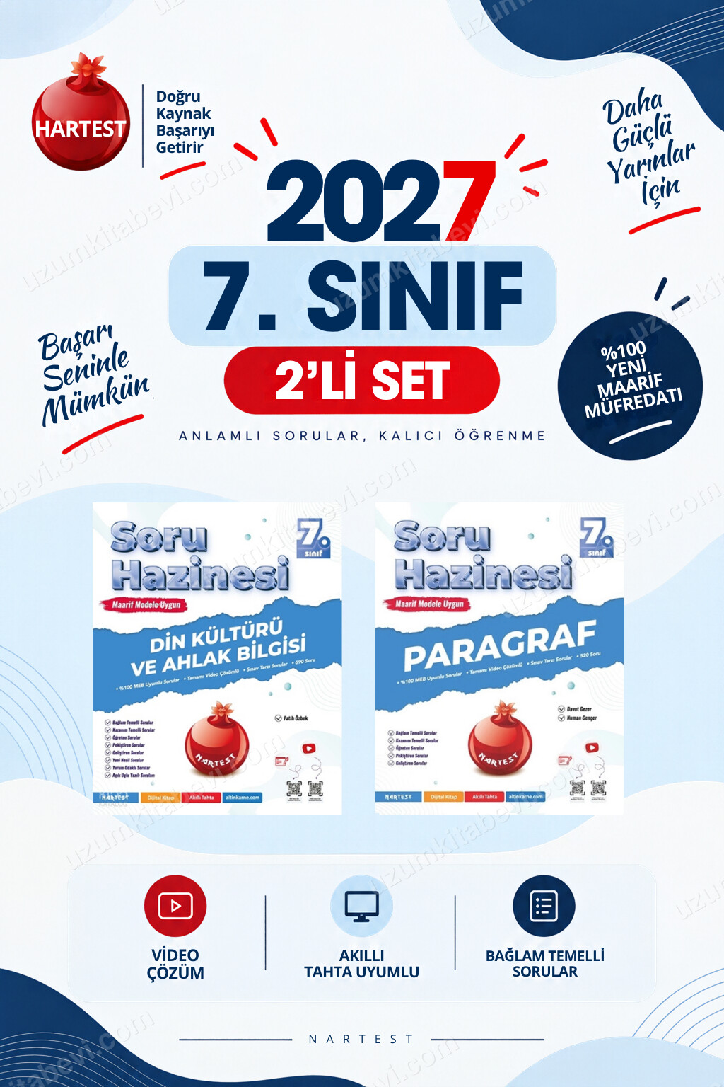 Nartest Yayınevi Soru Hazinesi 2027 7.Sınıf Paragraf-Din %100 Maarif Model Bağlam Temelli Soru Hazinesi Seti - Nartest Yayınevi kitap kapağı