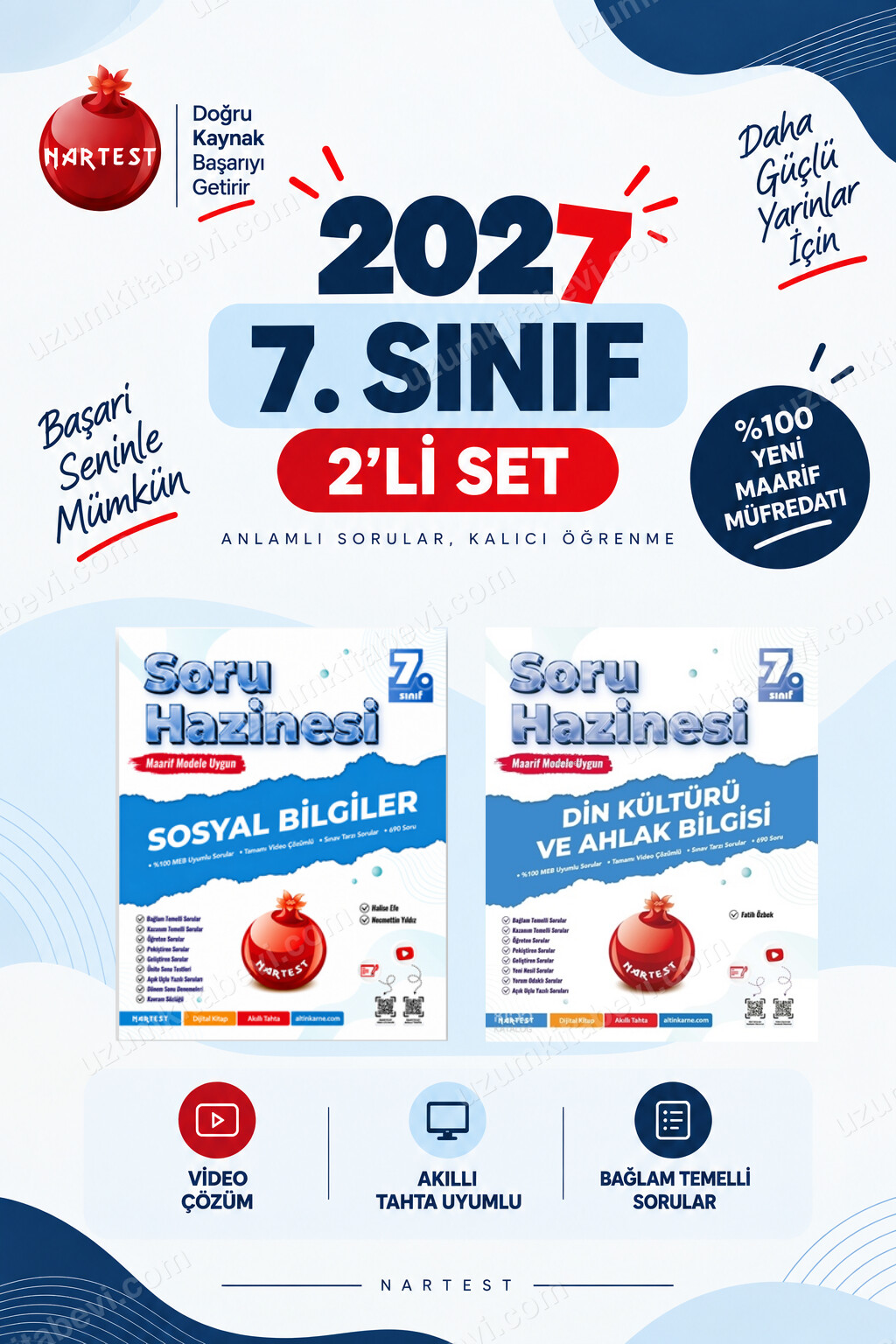 Nartest Yayınevi Soru Hazinesi 2027 7.Sınıf Sosyal-Din %100 Maarif Model Bağlam Temelli Soru Hazinesi Seti - Nartest Yayınevi kitap kapağı