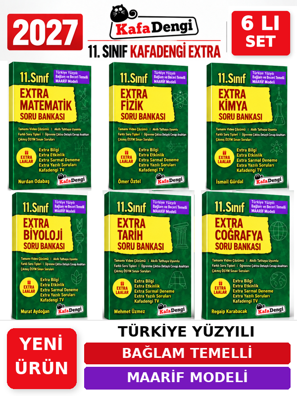 Kafa Dengi Yayınları Extra 2027 11.Sınıf 6 Kitap (M-F-K-B-T-C-)%100 YENİ MÜFREDAT Soru Bankası Set(Yeni Ürün) - Kafadengi Yayınları kitap kapağı