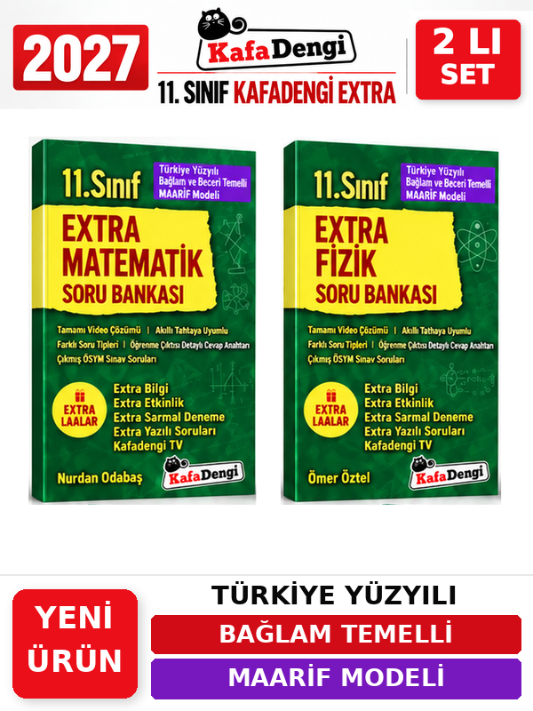 Kafa Dengi Yayınları Extra 2027 11.Sınıf Matematik-Fizik 2 Kitap %100 YENİ MÜFREDAT Soru Bankası Set(Yeni Ürün) - Kafadengi Yayınları kitap kapağı