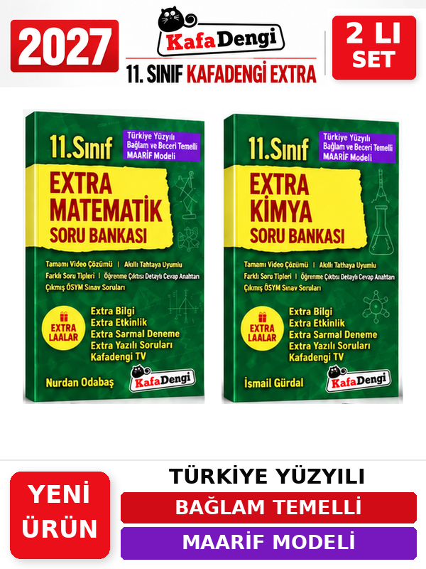 Kafa Dengi Yayınları Extra 2027 11.Sınıf Matematik-Kimya 2 Kitap %100 YENİ MÜFREDAT Soru Bankası Set(Yeni Ürün) - Kafadengi Yayınları kitap kapağı