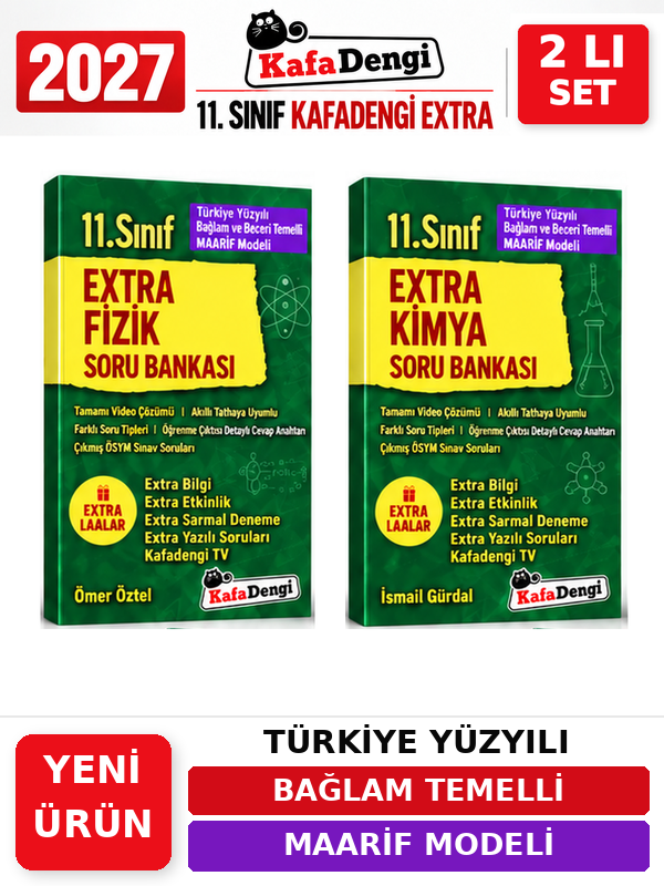 Kafa Dengi Yayınları Extra 2027 11.Sınıf Fizik-Kimya 2 Kitap %100 YENİ MÜFREDAT Soru Bankası Set(Yeni Ürün) - Kafadengi Yayınları kitap kapağı
