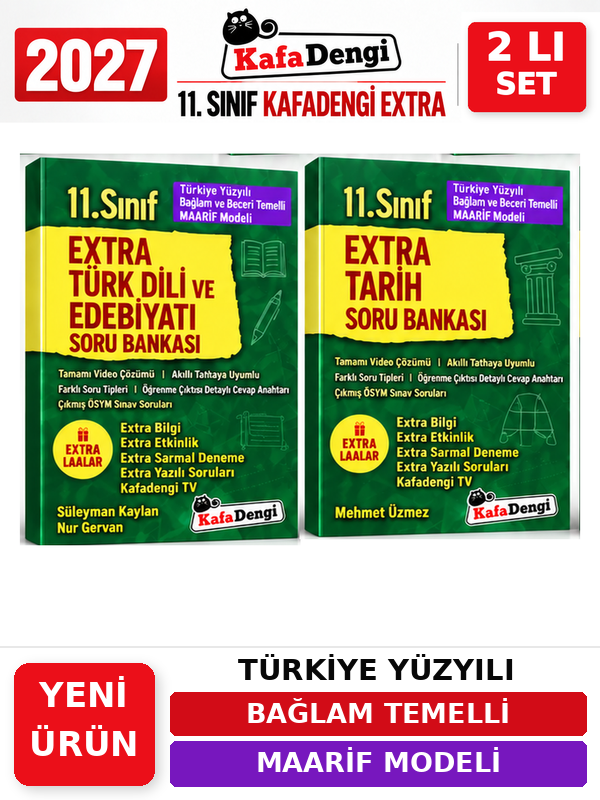 Kafa Dengi Yayınları Extra 2027 11.Sınıf Edebiyat-Tarih 2 Kitap %100 YENİ MÜFREDAT Soru Bankası Set(Yeni Ürün) - Kafadengi Yayınları kitap kapağı