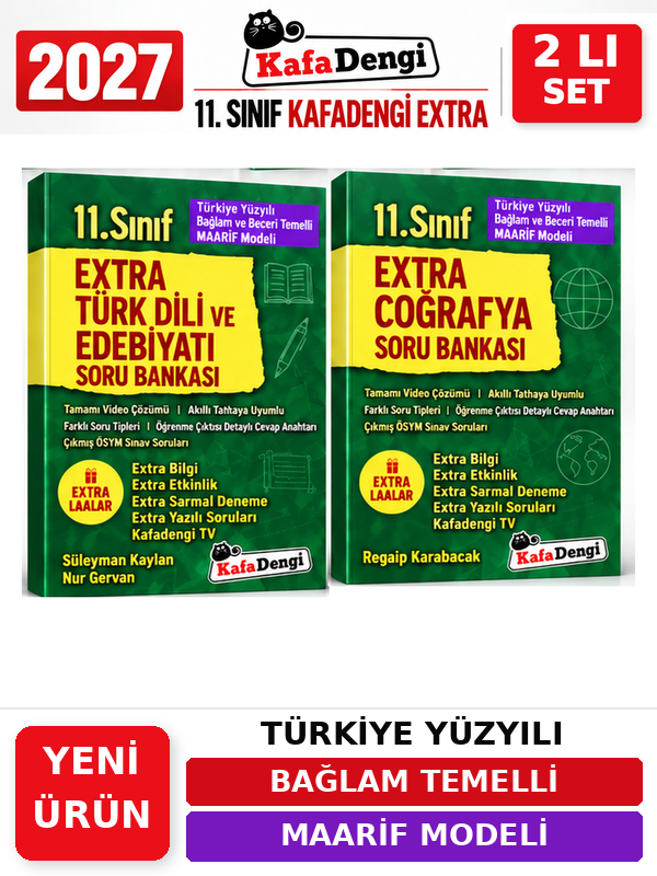 Kafa Dengi Yayınları Extra 2027 11.Sınıf Edebiyat-Coğrafya 2 Kitap %100 YENİ MÜFREDAT Soru Bankası Set(Yeni Ürün) - Kafadengi Yayınları kitap kapağı