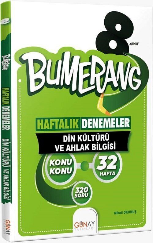 Günay Yayınları 8. Sınıf Din Kültürü ve Ahlak Bilgisi Bumerang Konu Konu Haftalık Denemeler - Günay Yayınları kitap kapağı