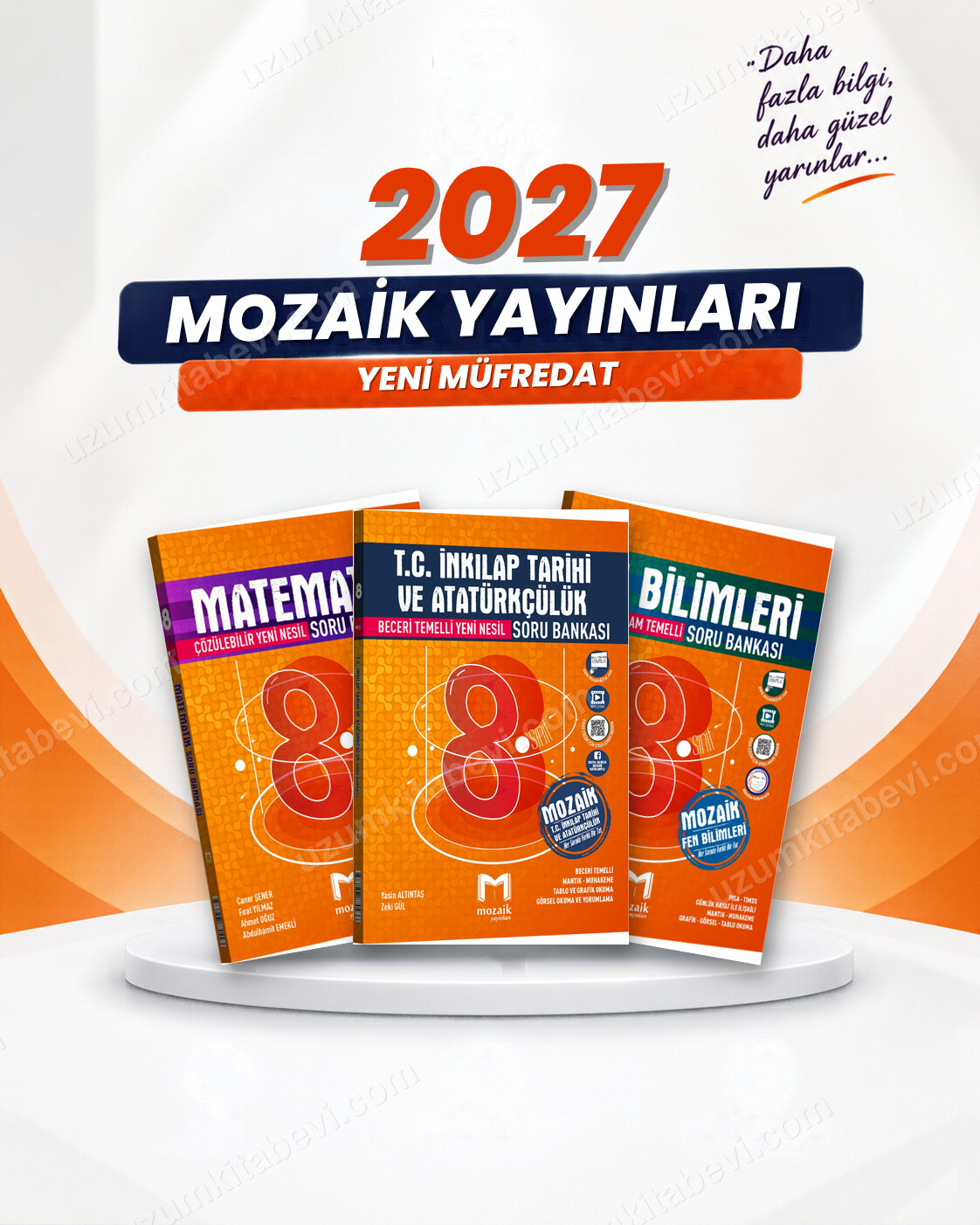Mozaik Yayınları 8. Sınıf Matematik-İnkılap Tarihi-Fen Bilimleri Soru Bankası Seti (3 Kitap) - Mozaik Yayınları kitap kapağı