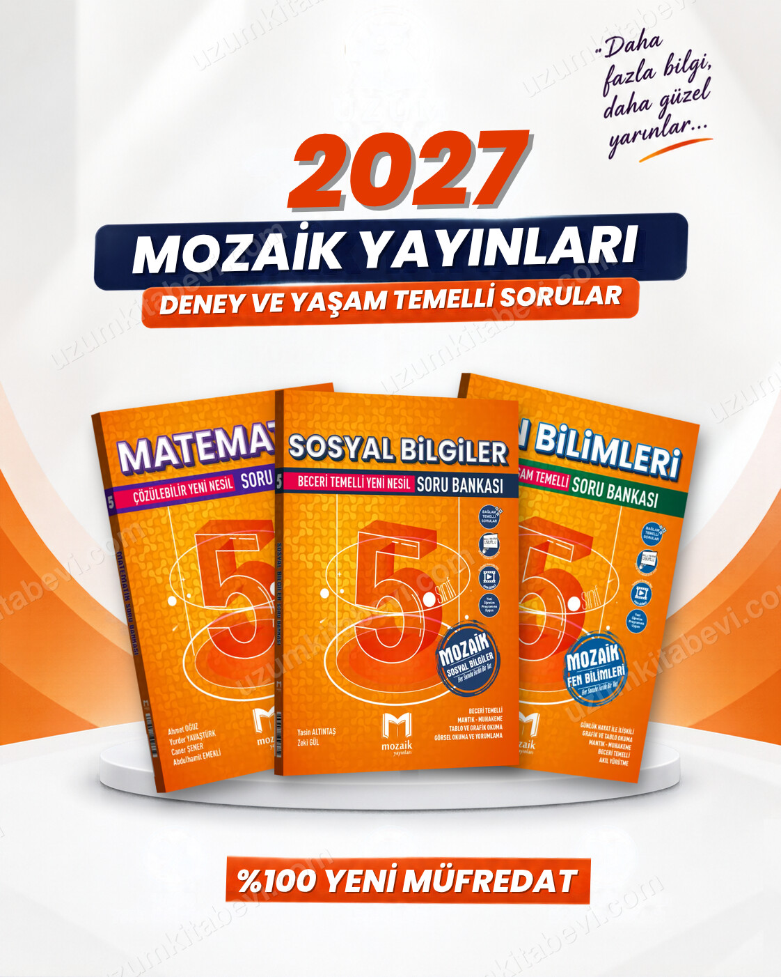 Mozaik Yayınları 5. Sınıf Matematik-Sosyal Bilgiler-Fen Bilimleri Soru Bankası Seti (3 Kitap) - Mozaik Yayınları kitap kapağı