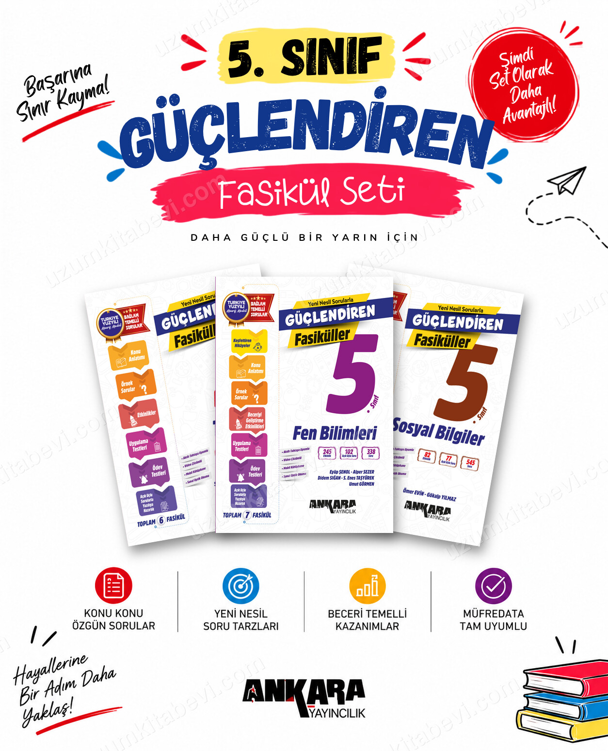 Ankara Yayıncılık 5. Sınıf Türkçe-Fen Bilimleri-Sosyal Bilgiler Güçlendiren Fasikül Seti (3 Kitap) - Ankara Yayıncılık kitap kapağı