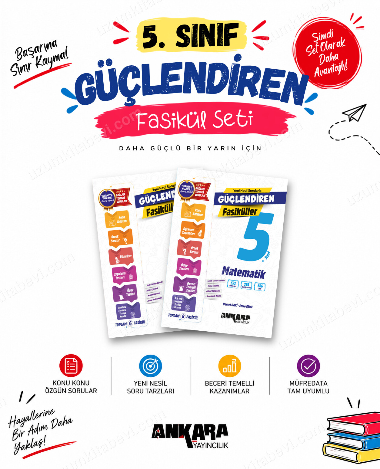 Ankara Yayıncılık 5. Sınıf Türkçe-Matematik Güçlendiren Fasikül Seti (2 Kitap) - Ankara Yayıncılık kitap kapağı