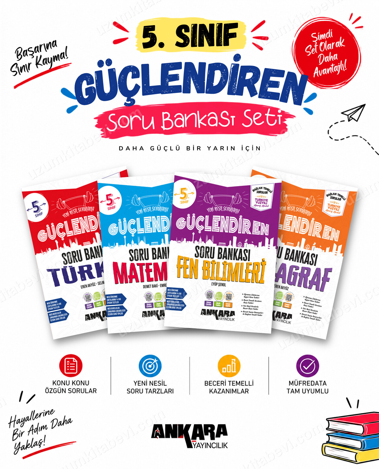 Ankara Yayıncılık 5. Sınıf Türkçe-Matematik-Fen Bilimleri-Paragraf Güçlendiren Soru Bankası Seti (4 Kitap) - Ankara Yayıncılık kitap kapağı