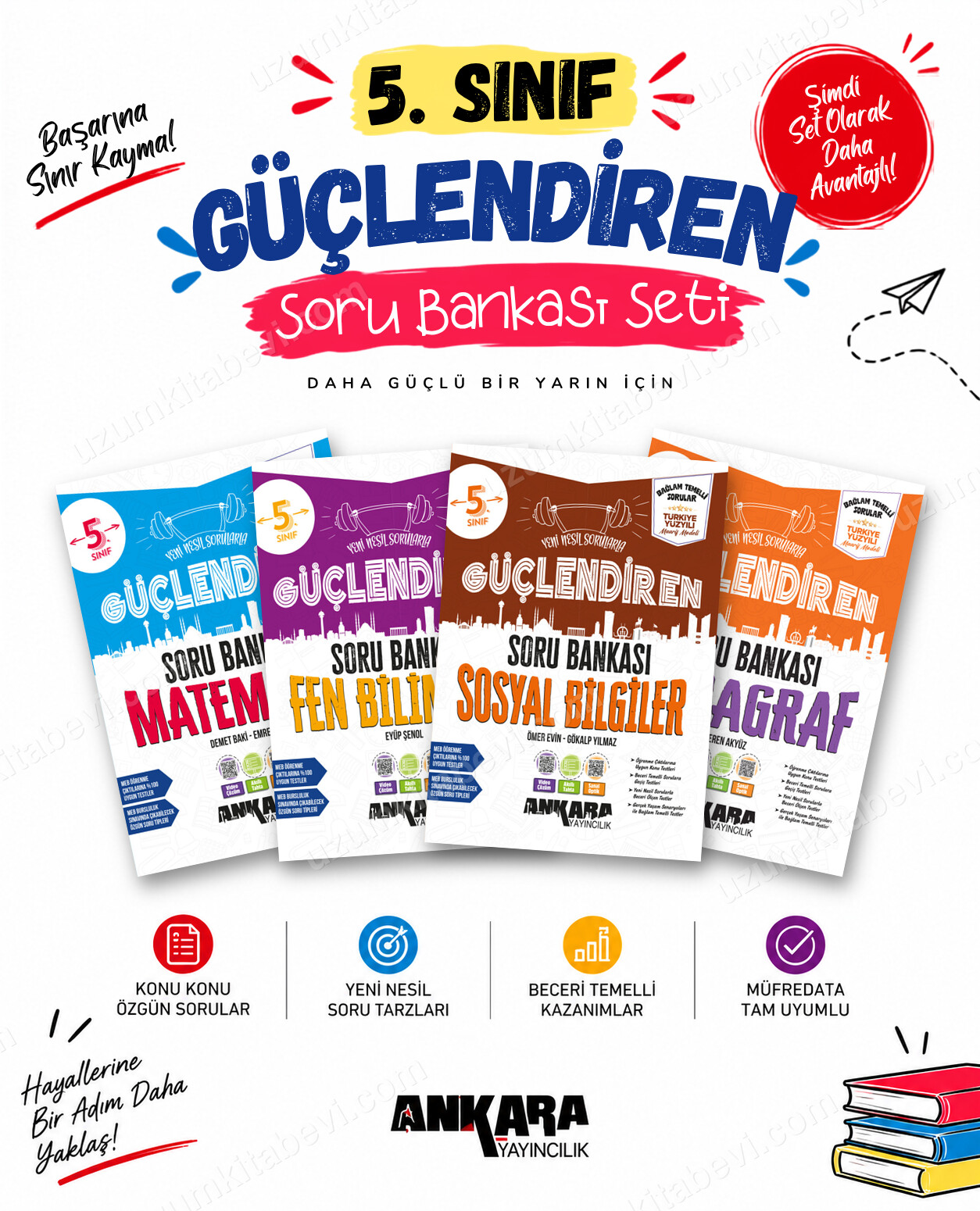 Ankara Yayıncılık 5. Sınıf Matematik-Fen Bilimleri-Sosyal Bilgiler-Paragraf Güçlendiren Soru Bankası Seti (4 Kitap) - Ankara Yayıncılık kitap kapağı