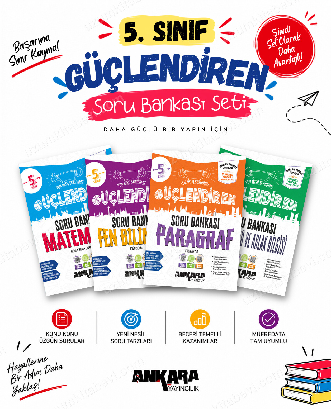 Ankara Yayıncılık 5. Sınıf Matematik-Fen Bilimleri-Paragraf-Din Kültürü Güçlendiren Soru Bankası Seti (4 Kitap) - Ankara Yayıncılık kitap kapağı
