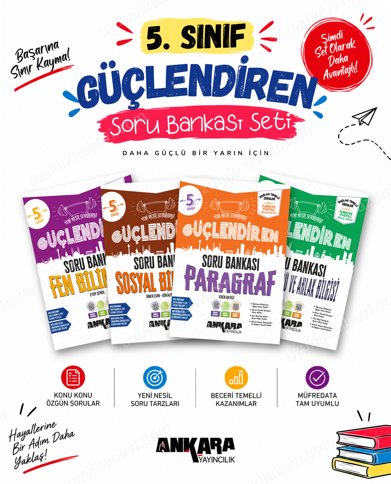 Ankara Yayıncılık 5. Sınıf Fen Bilimleri-Sosyal Bilgiler-Paragraf-Din Kültürü Güçlendiren Soru Bankası Seti (4 Kitap) - Ankara Yayıncılık kitap kapağı