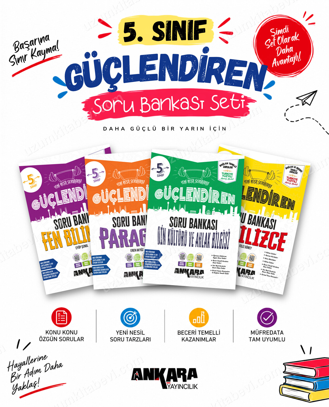 Ankara Yayıncılık 5. Sınıf Fen Bilimleri-Paragraf-Din Kültürü-İngilizce Güçlendiren Soru Bankası Seti (4 Kitap) - Ankara Yayıncılık kitap kapağı