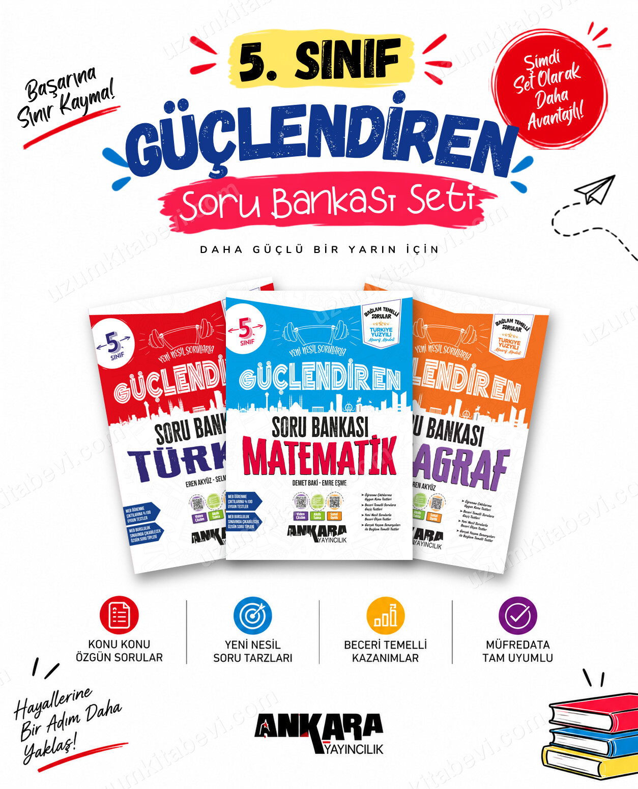 Ankara Yayıncılık 5. Sınıf Türkçe-Matematik-Paragraf Güçlendiren Soru Bankası Seti (3 Kitap) - Ankara Yayıncılık kitap kapağı