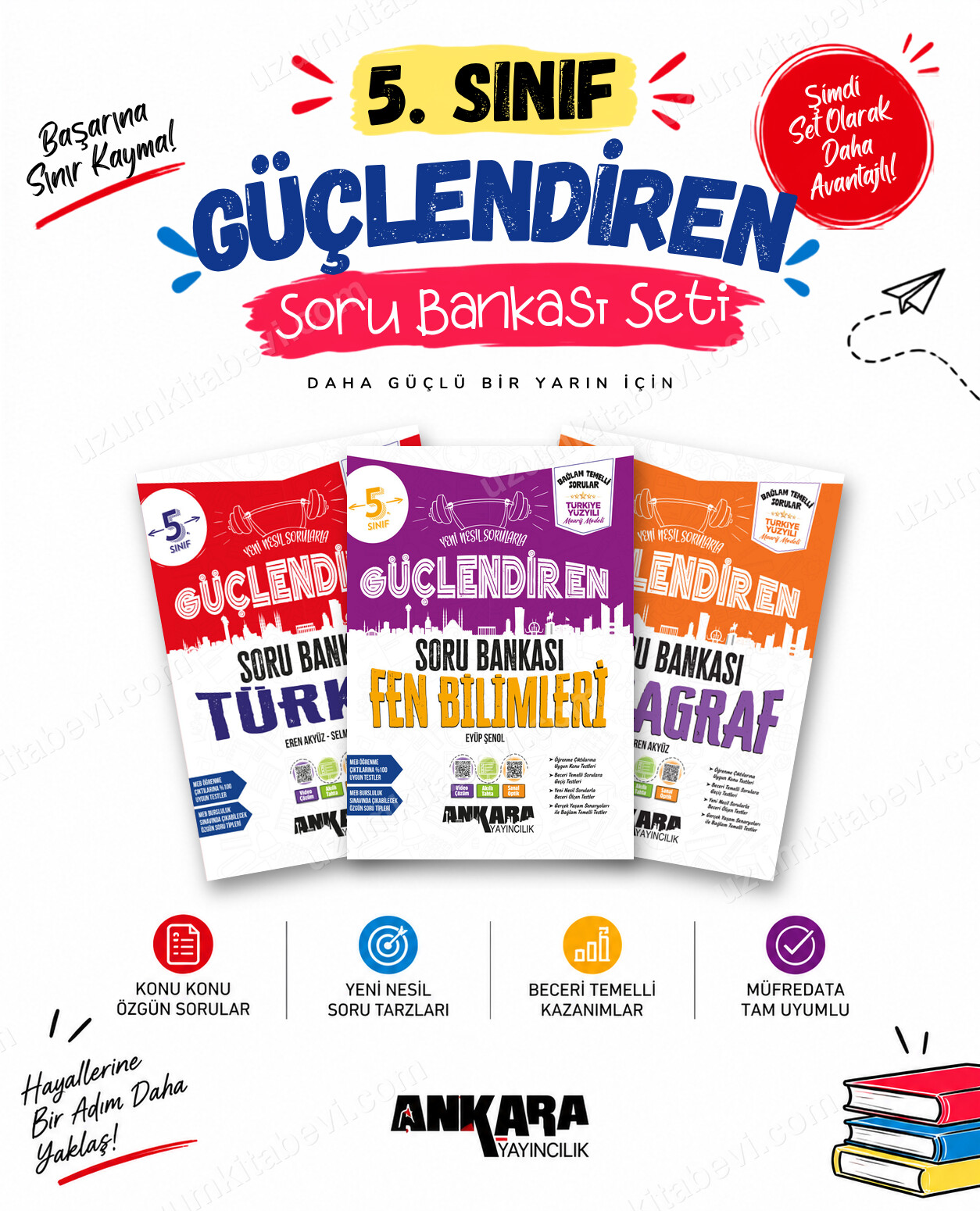 Ankara Yayıncılık 5. Sınıf Türkçe-Fen Bilimleri-Paragraf Güçlendiren Soru Bankası Seti (3 Kitap) - Ankara Yayıncılık kitap kapağı