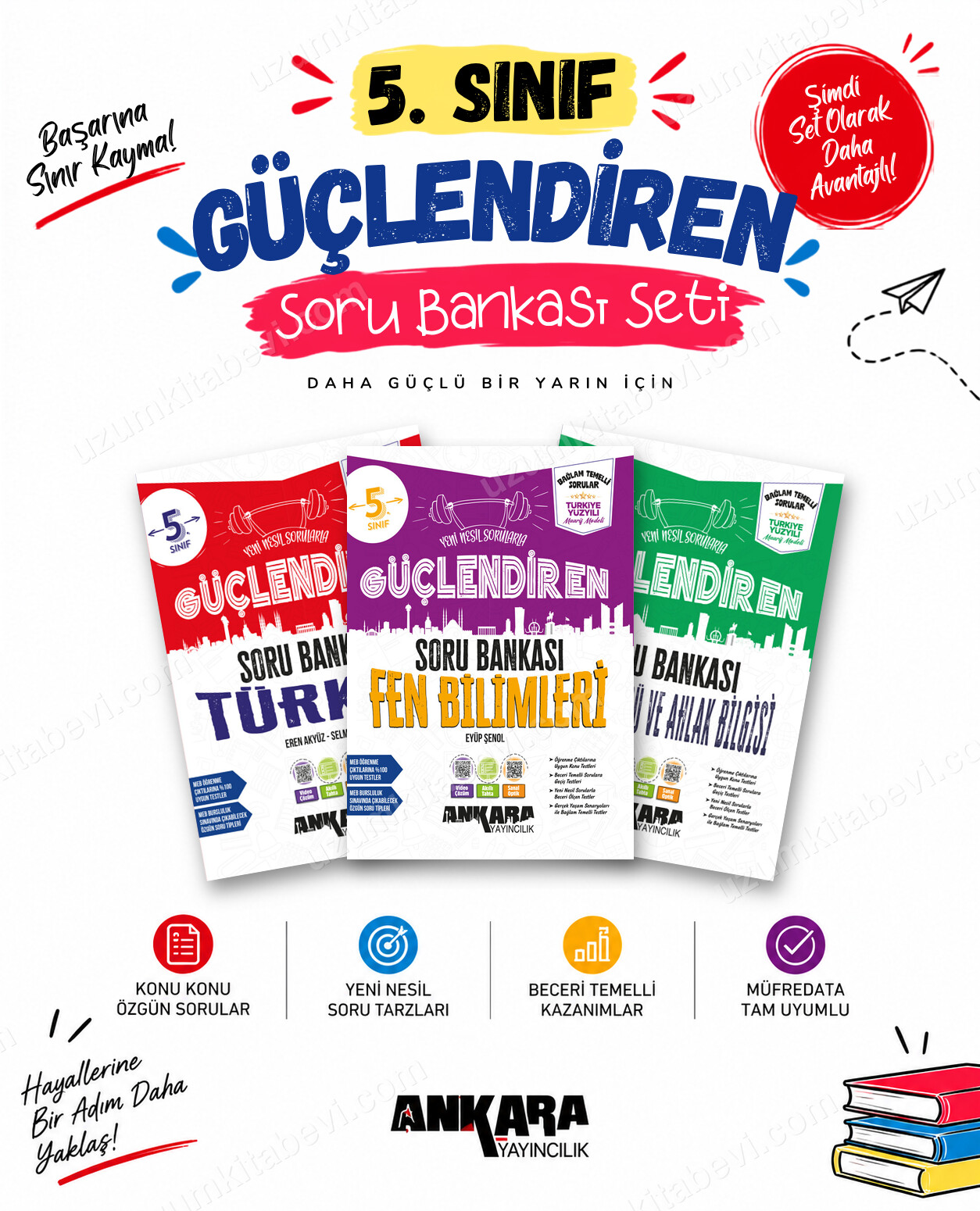 Ankara Yayıncılık 5. Sınıf Türkçe-Fen Bilimleri-Din Kültürü Güçlendiren Soru Bankası Seti (3 Kitap) - Ankara Yayıncılık kitap kapağı
