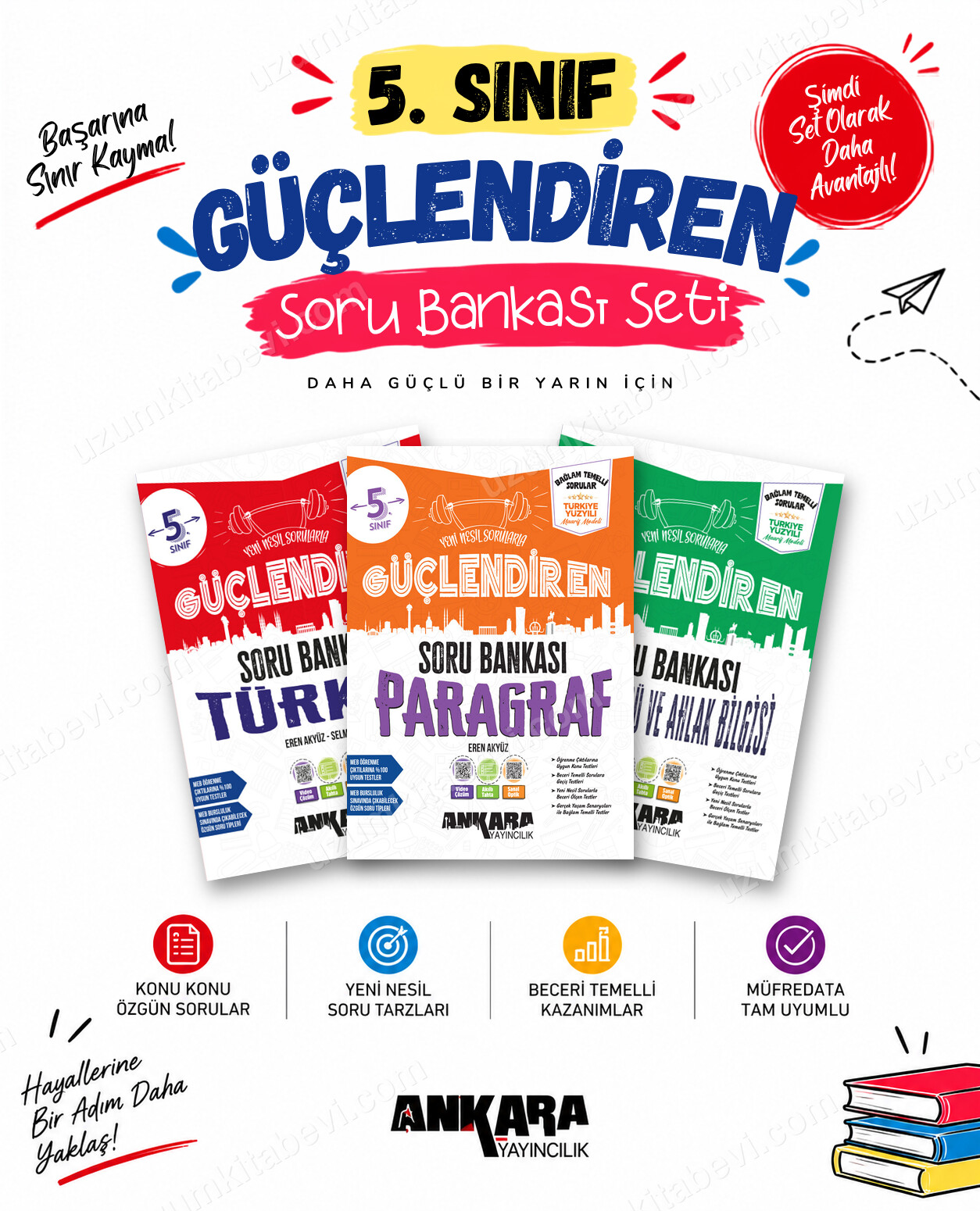 Ankara Yayıncılık 5. Sınıf Türkçe-Paragraf-Din Kültürü Güçlendiren Soru Bankası Seti (3 Kitap) - Ankara Yayıncılık kitap kapağı