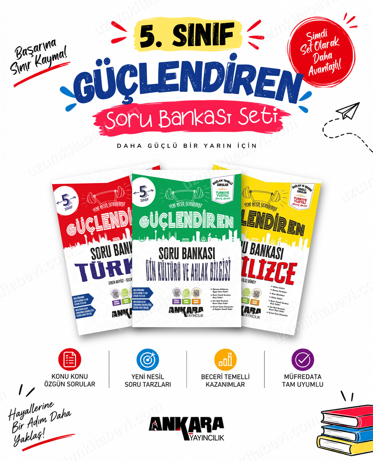Ankara Yayıncılık 5. Sınıf Türkçe-Din Kültürü-İngilizce Güçlendiren Soru Bankası Seti (3 Kitap) - Ankara Yayıncılık kitap kapağı