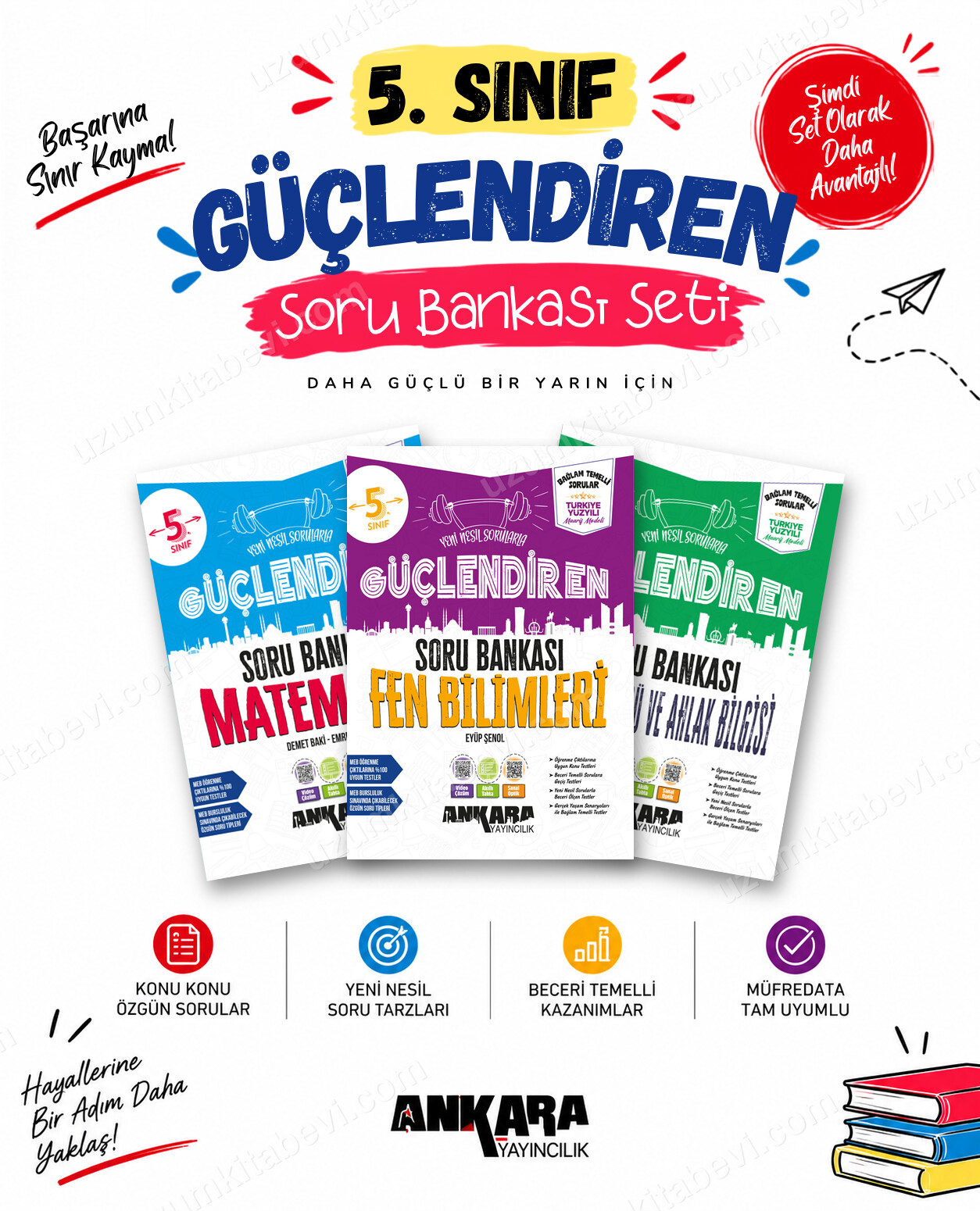 Ankara Yayıncılık 5. Sınıf Matematik-Fen Bilimleri-Din Kültürü Güçlendiren Soru Bankası Seti (3 Kitap) - Ankara Yayıncılık kitap kapağı