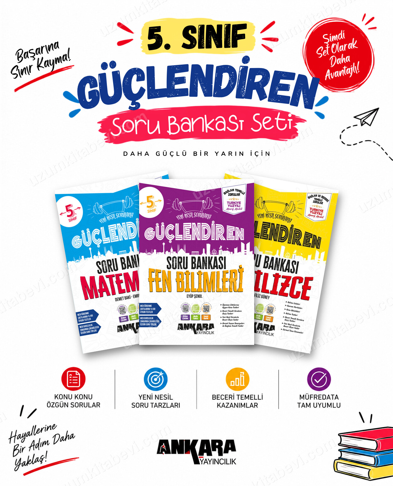 Ankara Yayıncılık 5. Sınıf Matematik-Fen Bilimleri-İngilizce Güçlendiren Soru Bankası Seti (3 Kitap) - Ankara Yayıncılık kitap kapağı