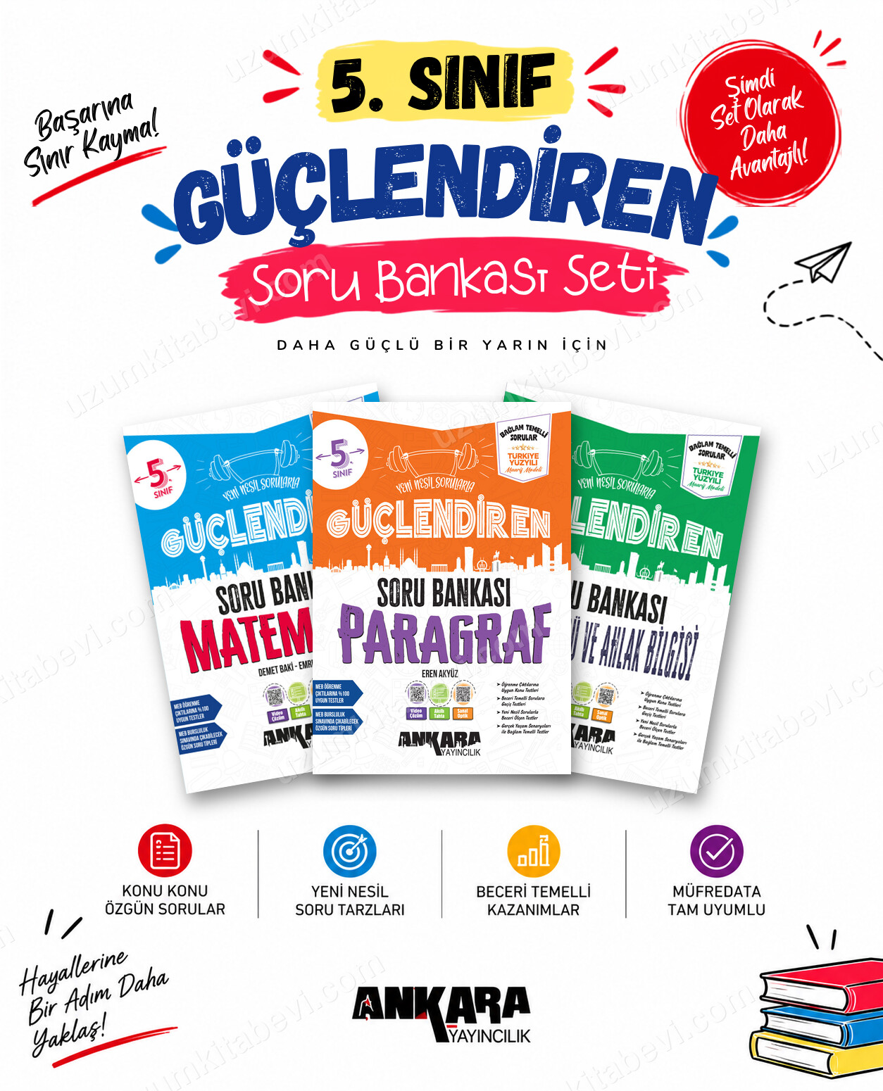 Ankara Yayıncılık 5. Sınıf Matematik-Paragraf-Din Kültürü Güçlendiren Soru Bankası Seti (3 Kitap) - Ankara Yayıncılık kitap kapağı
