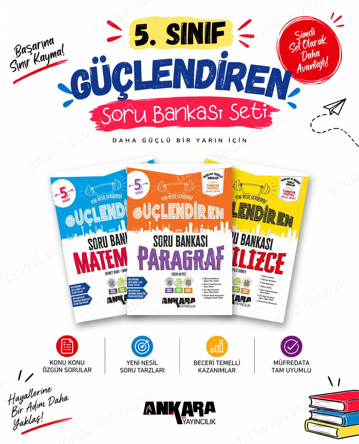 Ankara Yayıncılık 5. Sınıf Matematik-Paragraf-İngilizce Güçlendiren Soru Bankası Seti (3 Kitap) - Ankara Yayıncılık kitap kapağı