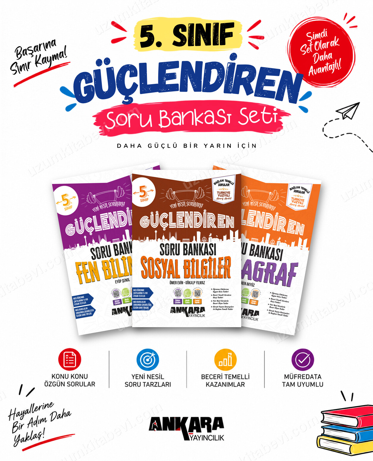 Ankara Yayıncılık 5. Sınıf Fen Bilimleri-Sosyal Bilgiler-Paragraf Güçlendiren Soru Bankası Seti (3 Kitap) - Ankara Yayıncılık kitap kapağı