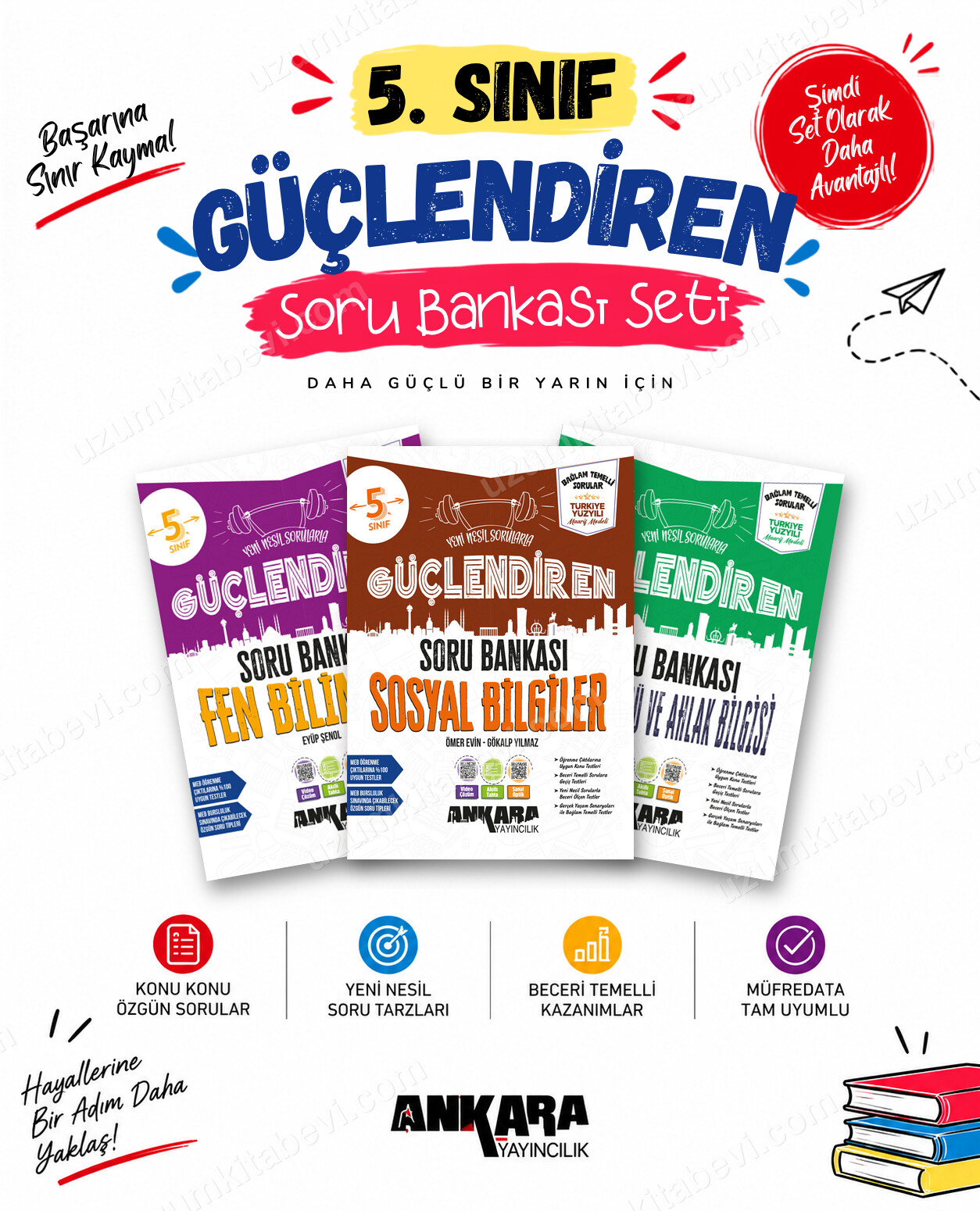 Ankara Yayıncılık 5. Sınıf Fen Bilimleri-Sosyal Bilgiler-Din Kültürü Güçlendiren Soru Bankası Seti (3 Kitap) - Ankara Yayıncılık kitap kapağı