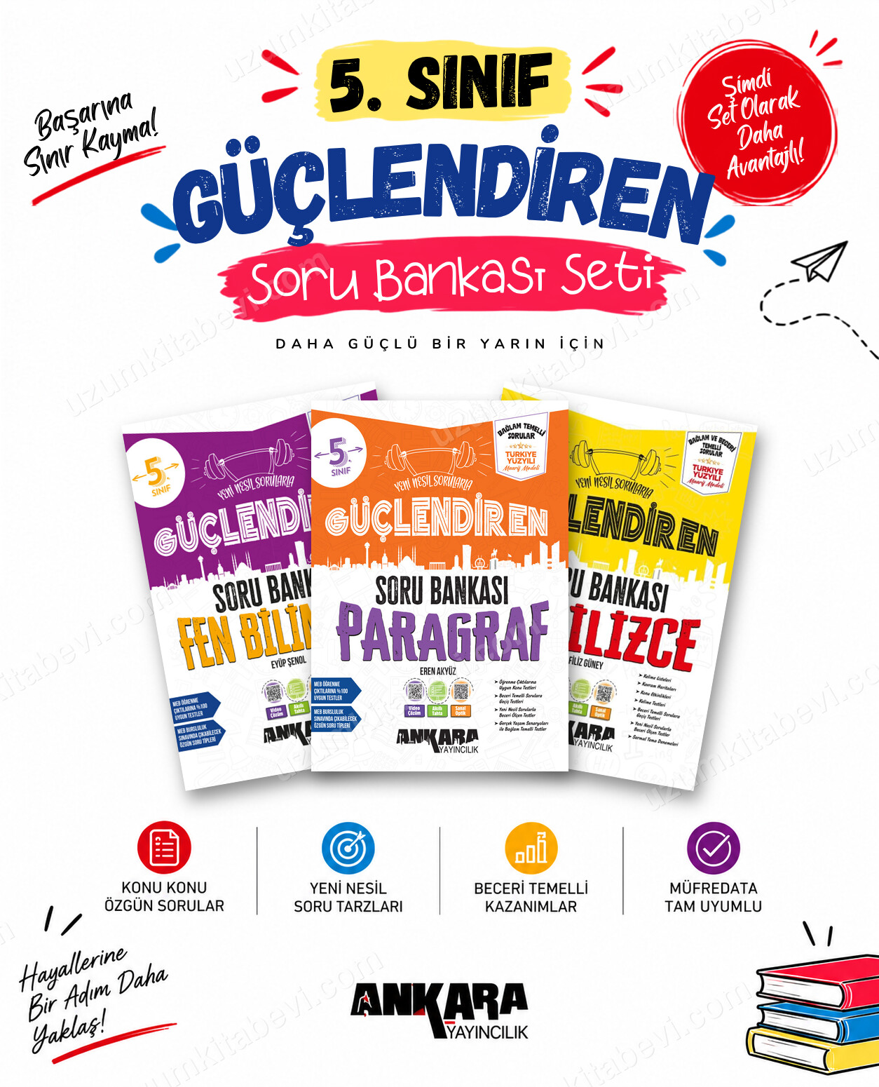 Ankara Yayıncılık 5. Sınıf Fen Bilimleri-Paragraf-İngilizce Güçlendiren Soru Bankası Seti (3 Kitap) - Ankara Yayıncılık kitap kapağı