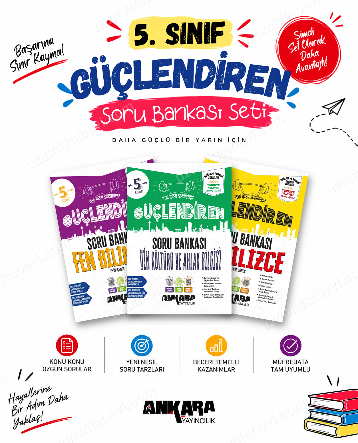 Ankara Yayıncılık 5. Sınıf Fen Bilimleri-Din Kültürü-İngilizce Güçlendiren Soru Bankası Seti (3 Kitap) - Ankara Yayıncılık kitap kapağı