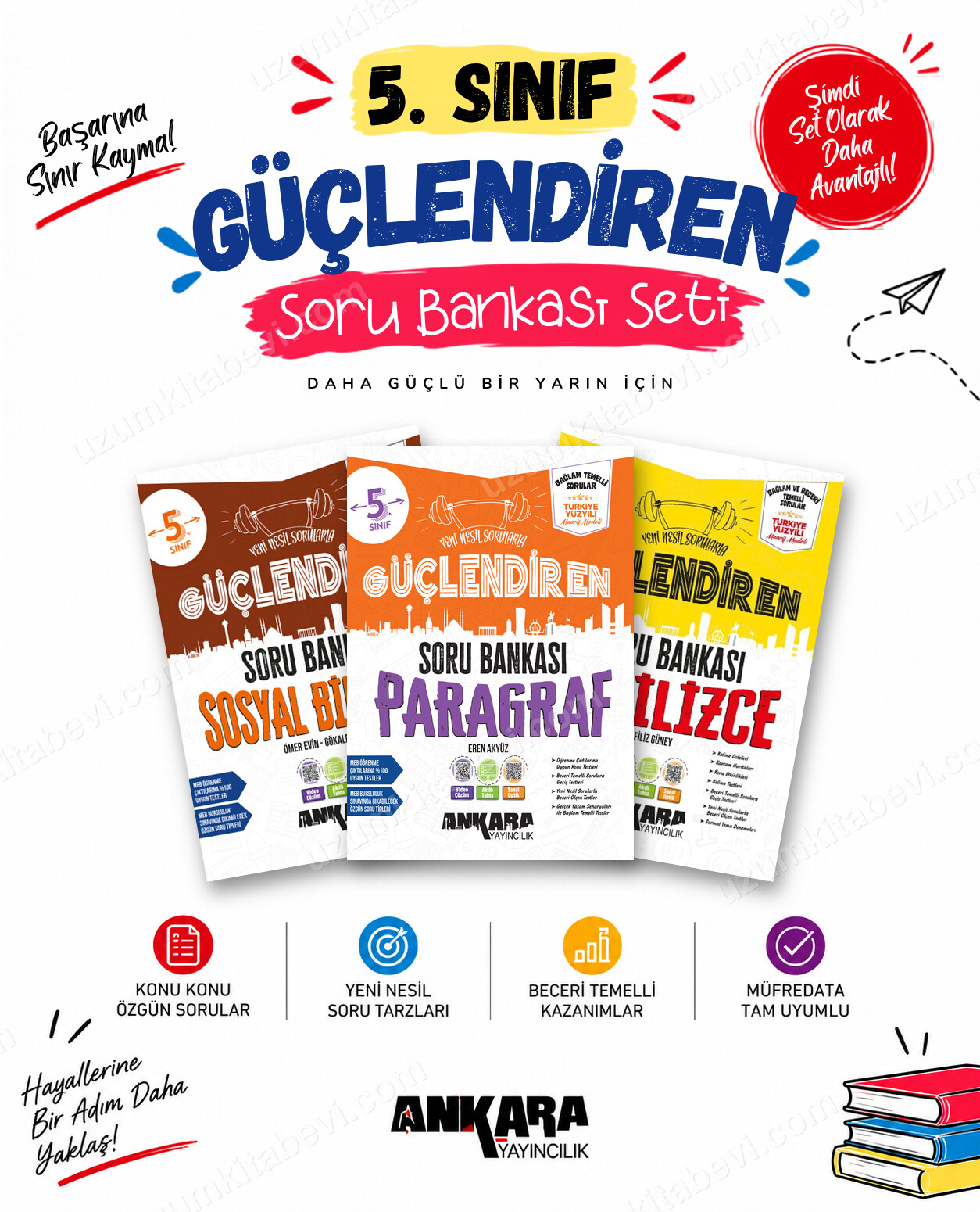 Ankara Yayıncılık 5. Sınıf Sosyal Bilgiler-Paragraf-İngilizce Güçlendiren Soru Bankası Seti (3 Kitap) - Ankara Yayıncılık kitap kapağı