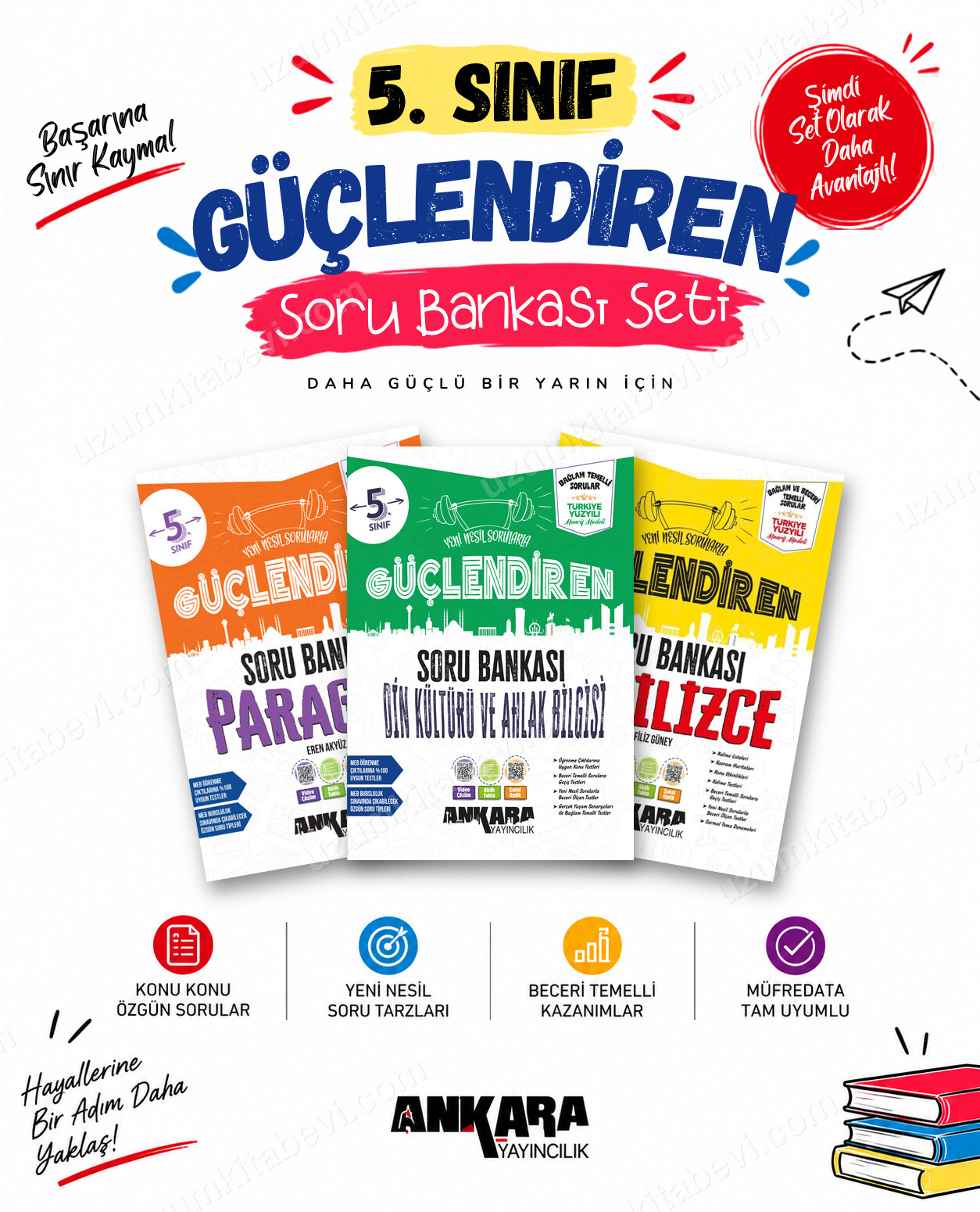 Ankara Yayıncılık 5. Sınıf Paragraf-Din Kültürü-İngilizce Güçlendiren Soru Bankası Seti (3 Kitap) - Ankara Yayıncılık kitap kapağı