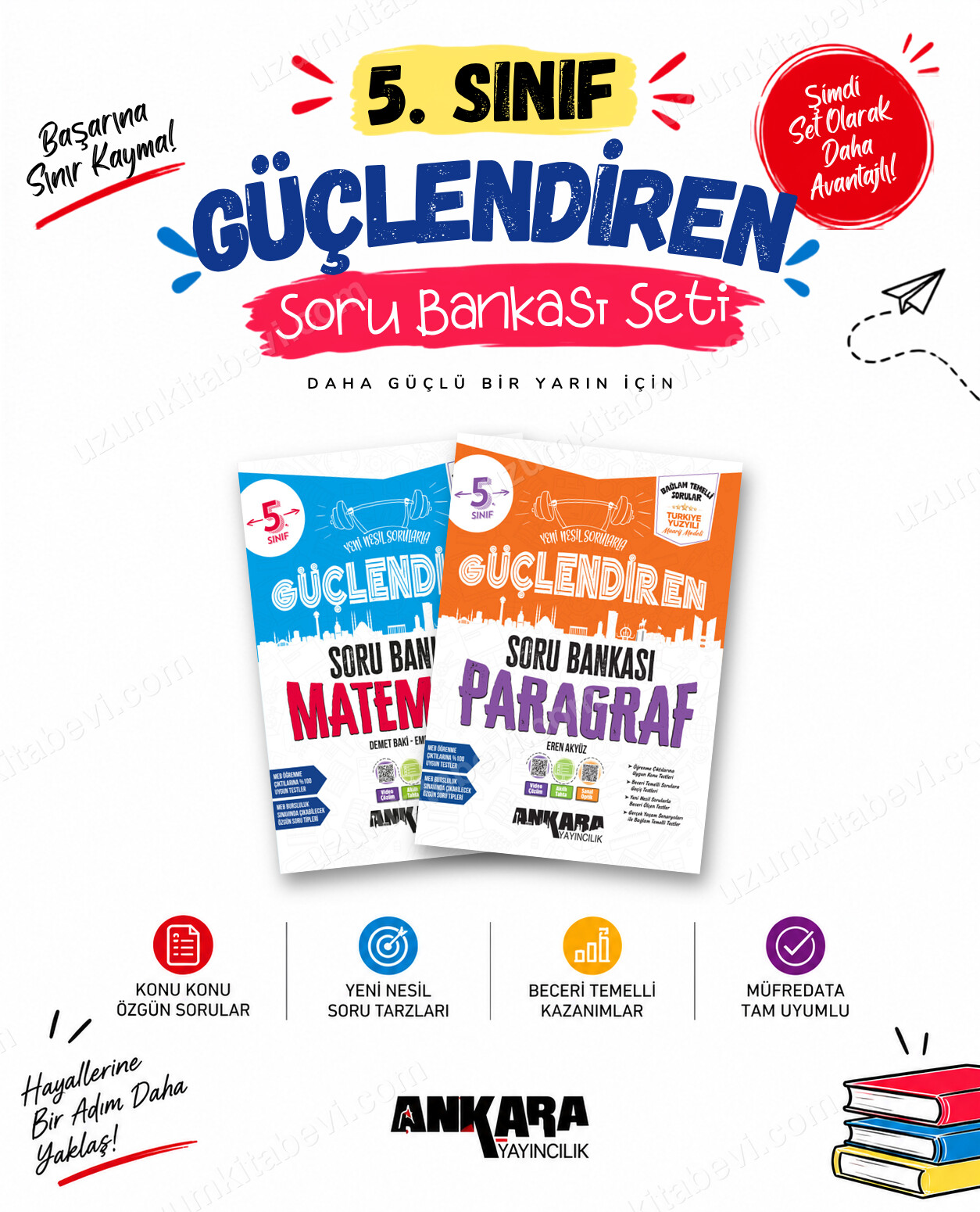 Ankara Yayıncılık 5. Sınıf Matematik-Paragraf Güçlendiren Soru Bankası Seti (2 Kitap) - Ankara Yayıncılık kitap kapağı