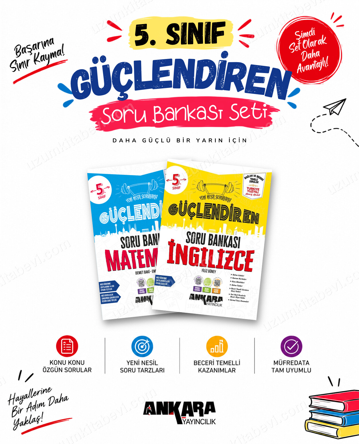Ankara Yayıncılık 5. Sınıf Matematik-İngilizce Güçlendiren Soru Bankası Seti (2 Kitap) - Ankara Yayıncılık kitap kapağı
