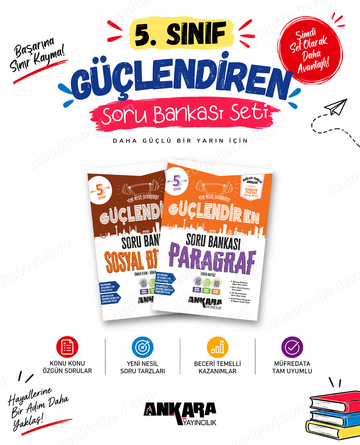 Ankara Yayıncılık 5. Sınıf Sosyal Bilgiler-Paragraf Güçlendiren Soru Bankası Seti (2 Kitap) - Ankara Yayıncılık kitap kapağı