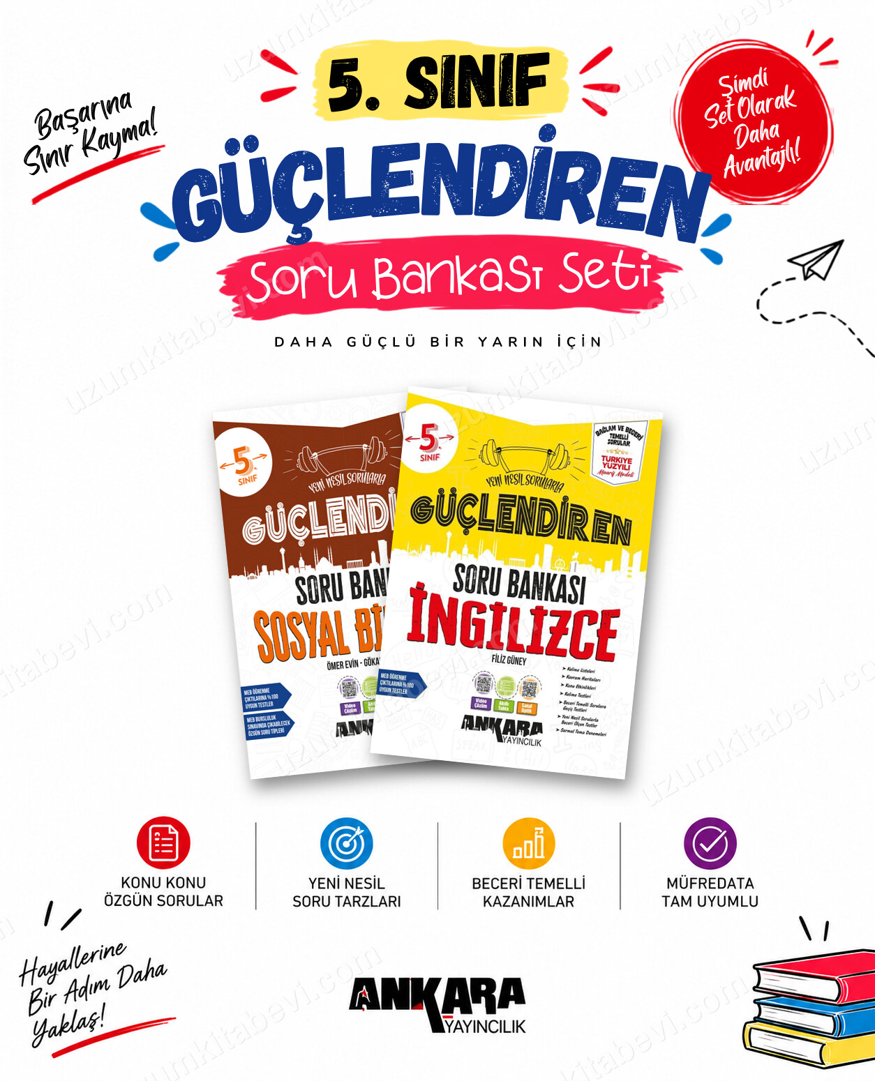 Ankara Yayıncılık 5. Sınıf Sosyal Bilgiler-İngilizce Güçlendiren Soru Bankası Seti (2 Kitap) - Ankara Yayıncılık kitap kapağı
