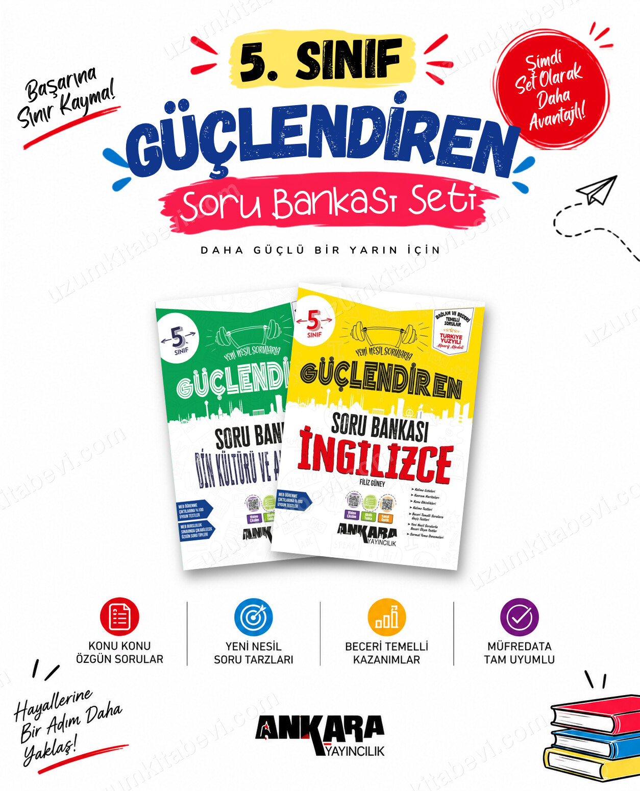 Ankara Yayıncılık 5. Sınıf Din Kültürü-İngilizce Güçlendiren Soru Bankası Seti (2 Kitap) - Ankara Yayıncılık kitap kapağı