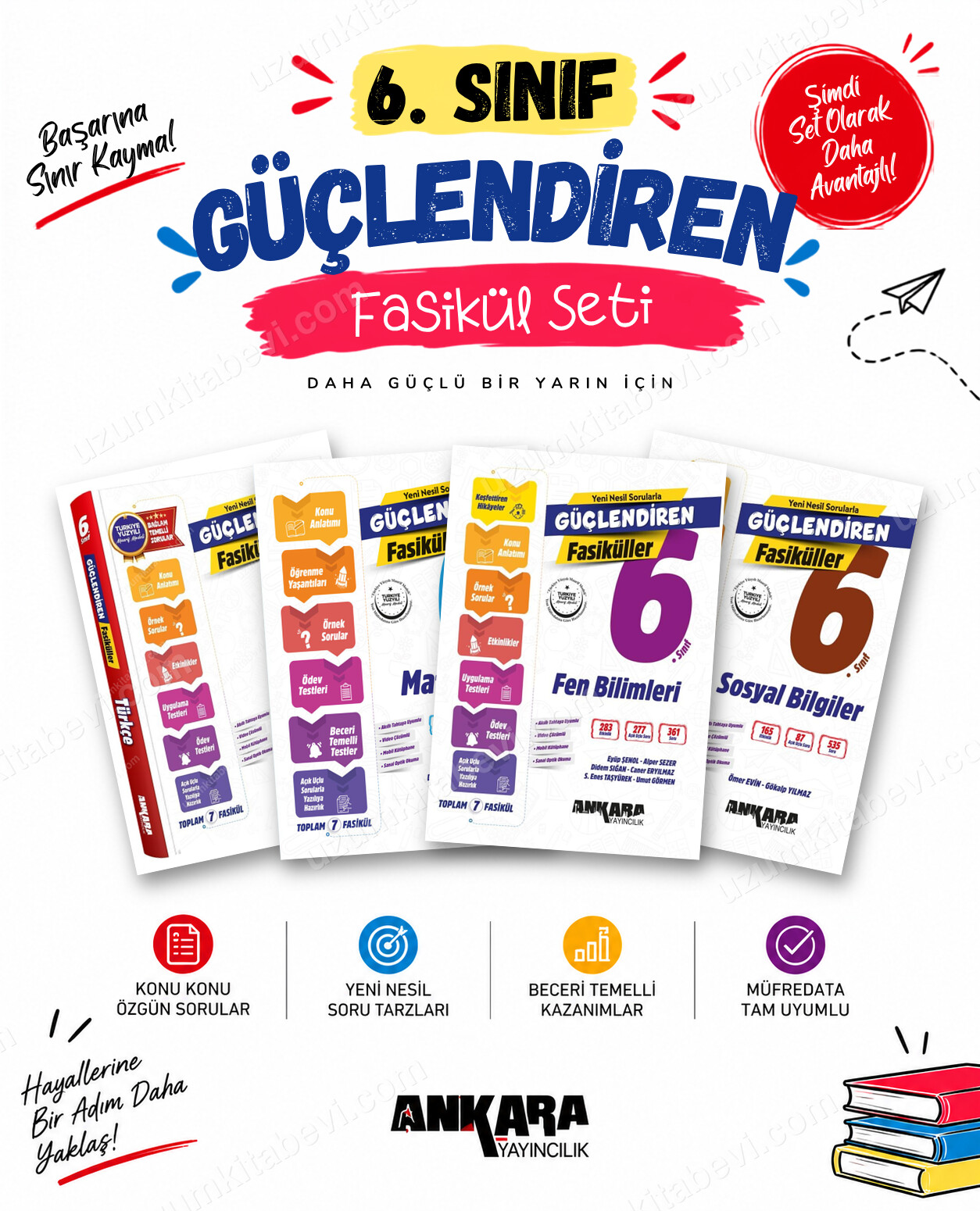 Ankara Yayıncılık 6. Sınıf Türkçe-Matematik-Fen Bilimleri-Sosyal Bilgiler Güçlendiren Fasikül Seti (4 Kitap) - Ankara Yayıncılık kitap kapağı